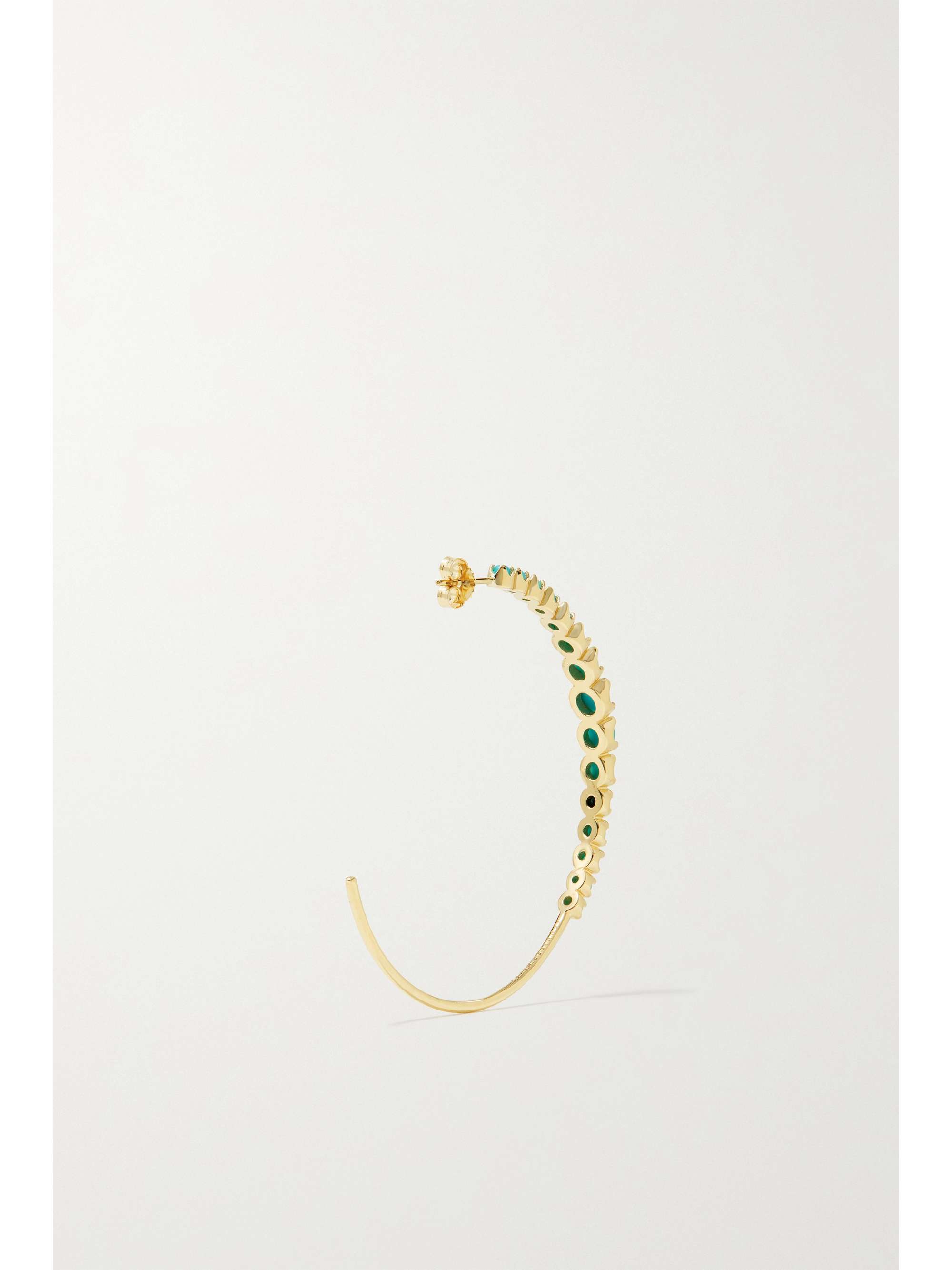 JENNIFER MEYER 18-karat gold turquoise hoop earrings