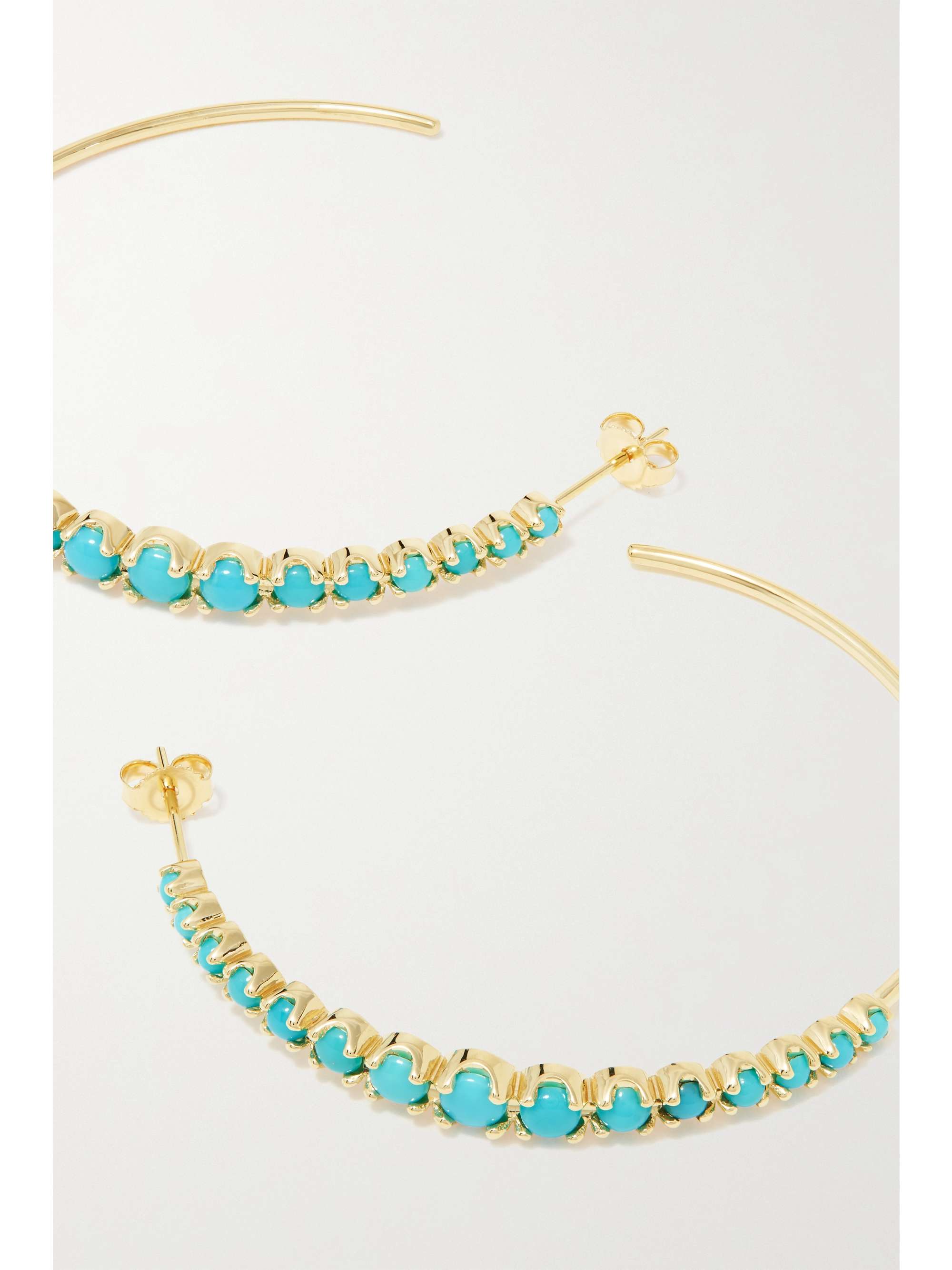 JENNIFER MEYER 18-karat gold turquoise hoop earrings