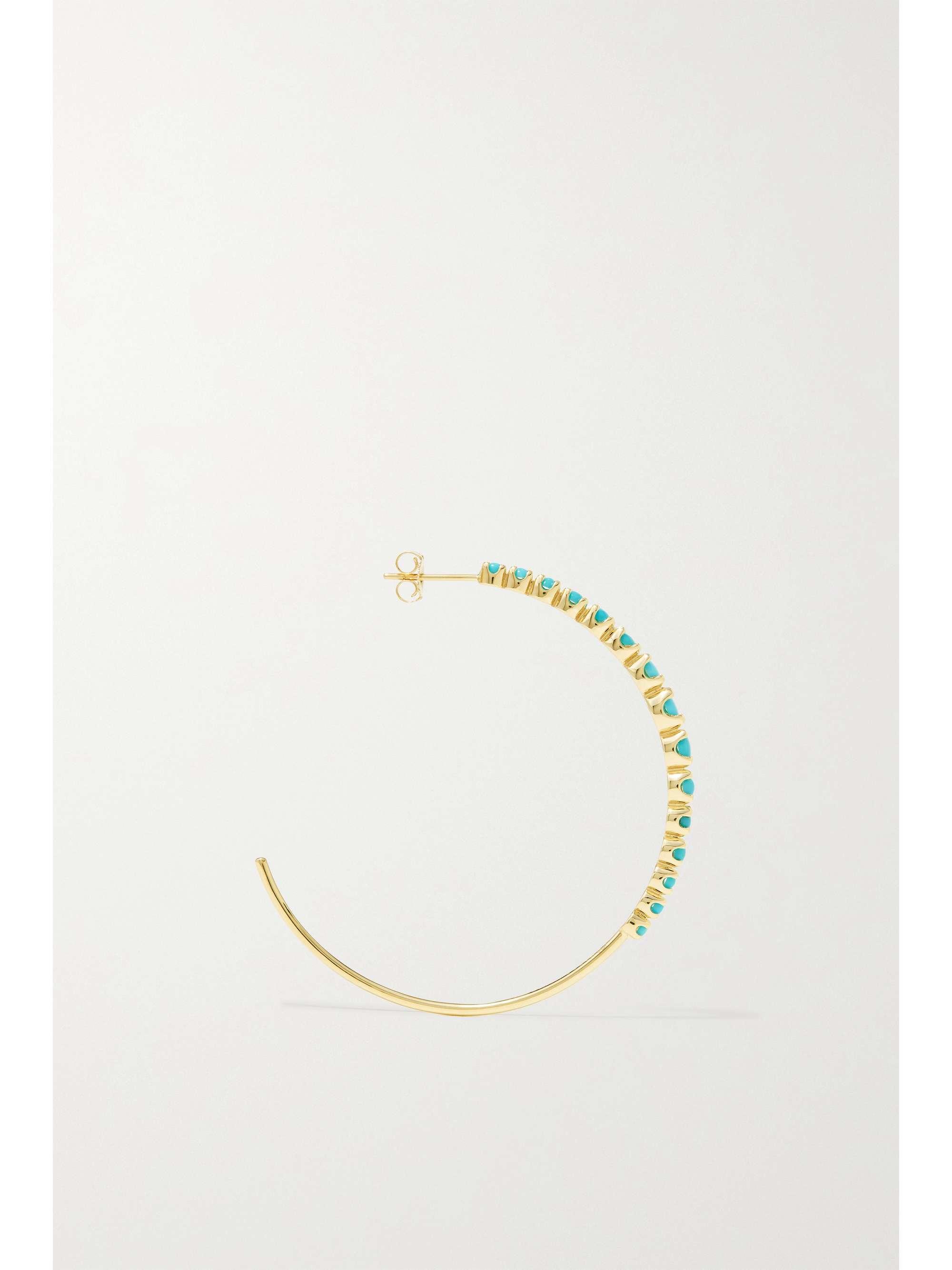 JENNIFER MEYER 18-karat gold turquoise hoop earrings
