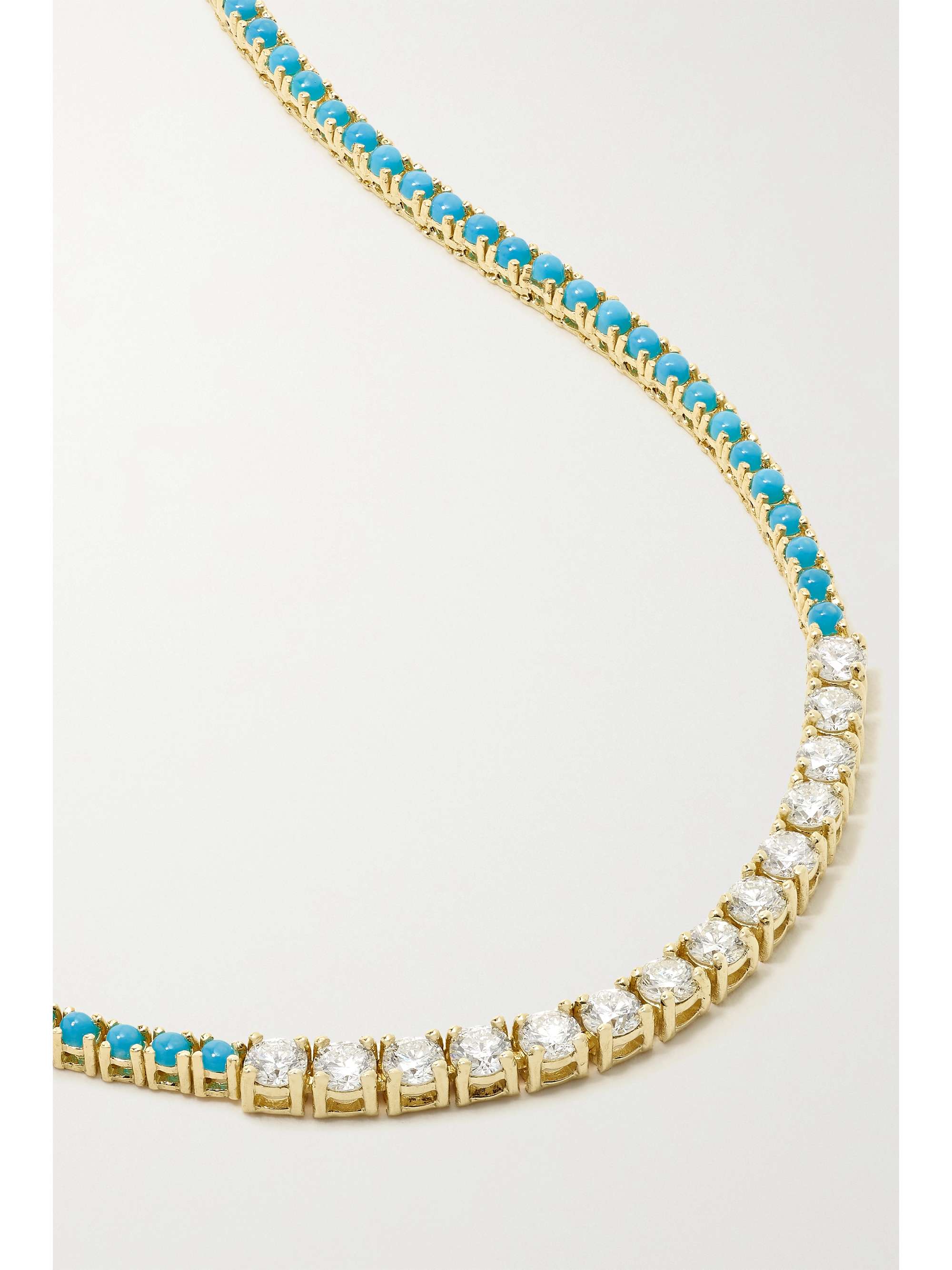 JENNIFER MEYER 18-karat gold, turquoise and diamond necklace