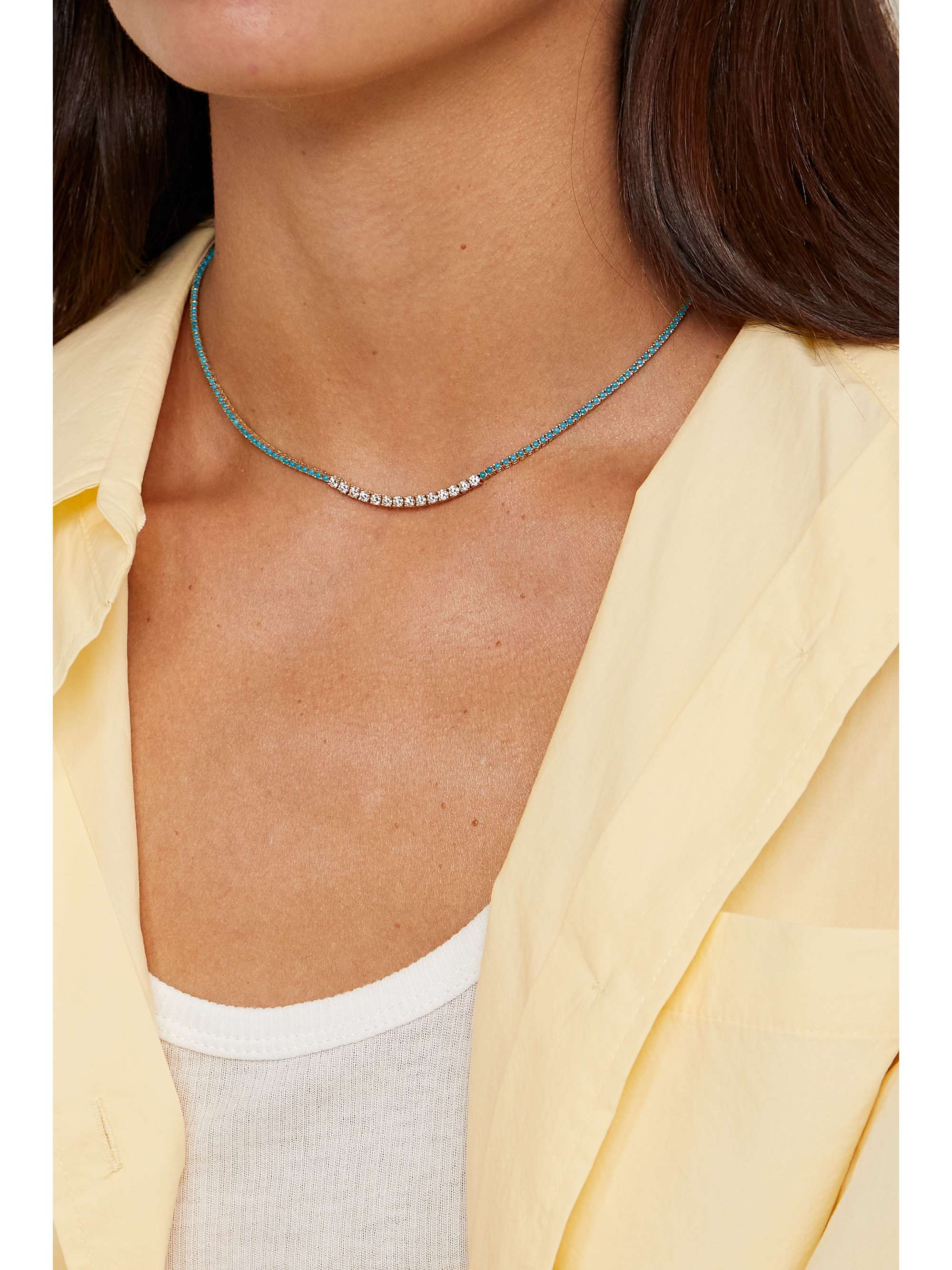 JENNIFER MEYER 18-karat gold, turquoise and diamond necklace