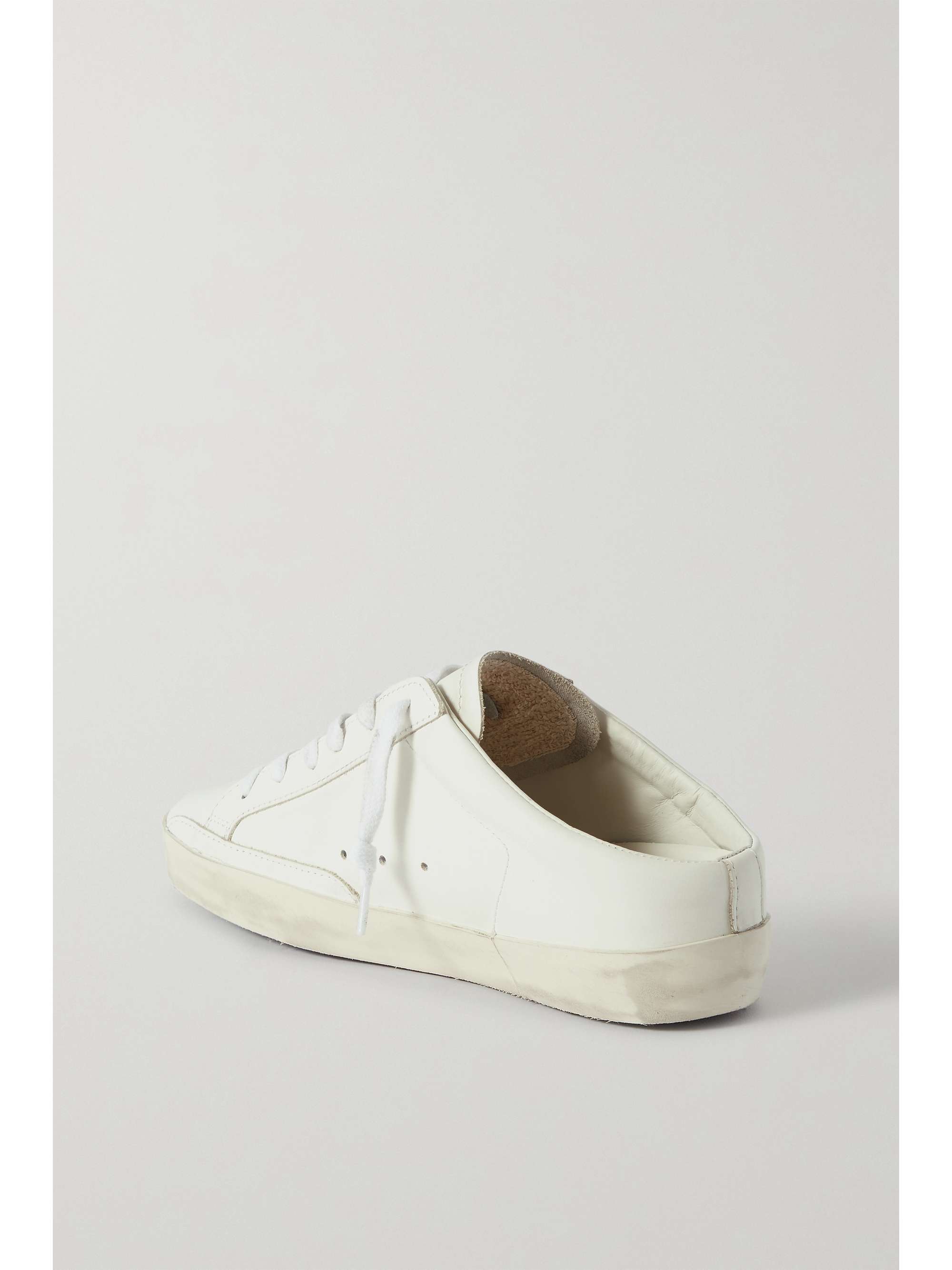 GOLDEN GOOSE Superstar Sabot  faux pearl-embellished distressed leather slip-on sneakers