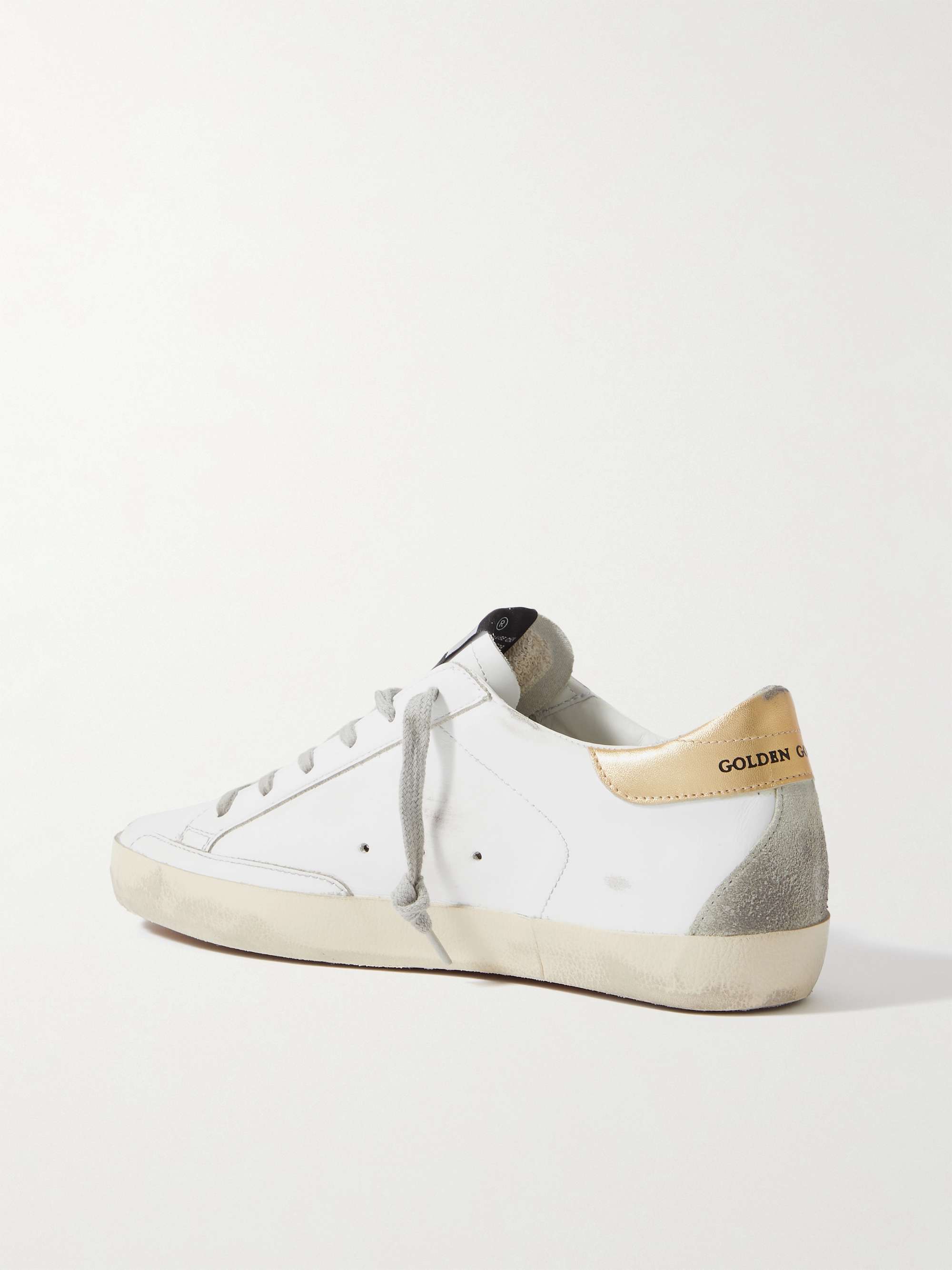 GOLDEN GOOSE Superstar distressed leather and suede sneakers