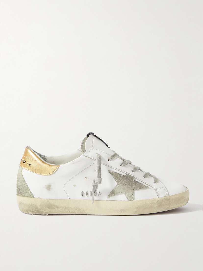 Golden Goose Superstar Distressed Leather And Suede Sneakers