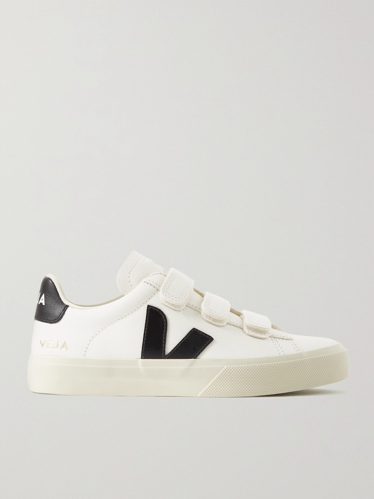 Shop Veja Recife Rubber-trimmed Leather Sneakers In White