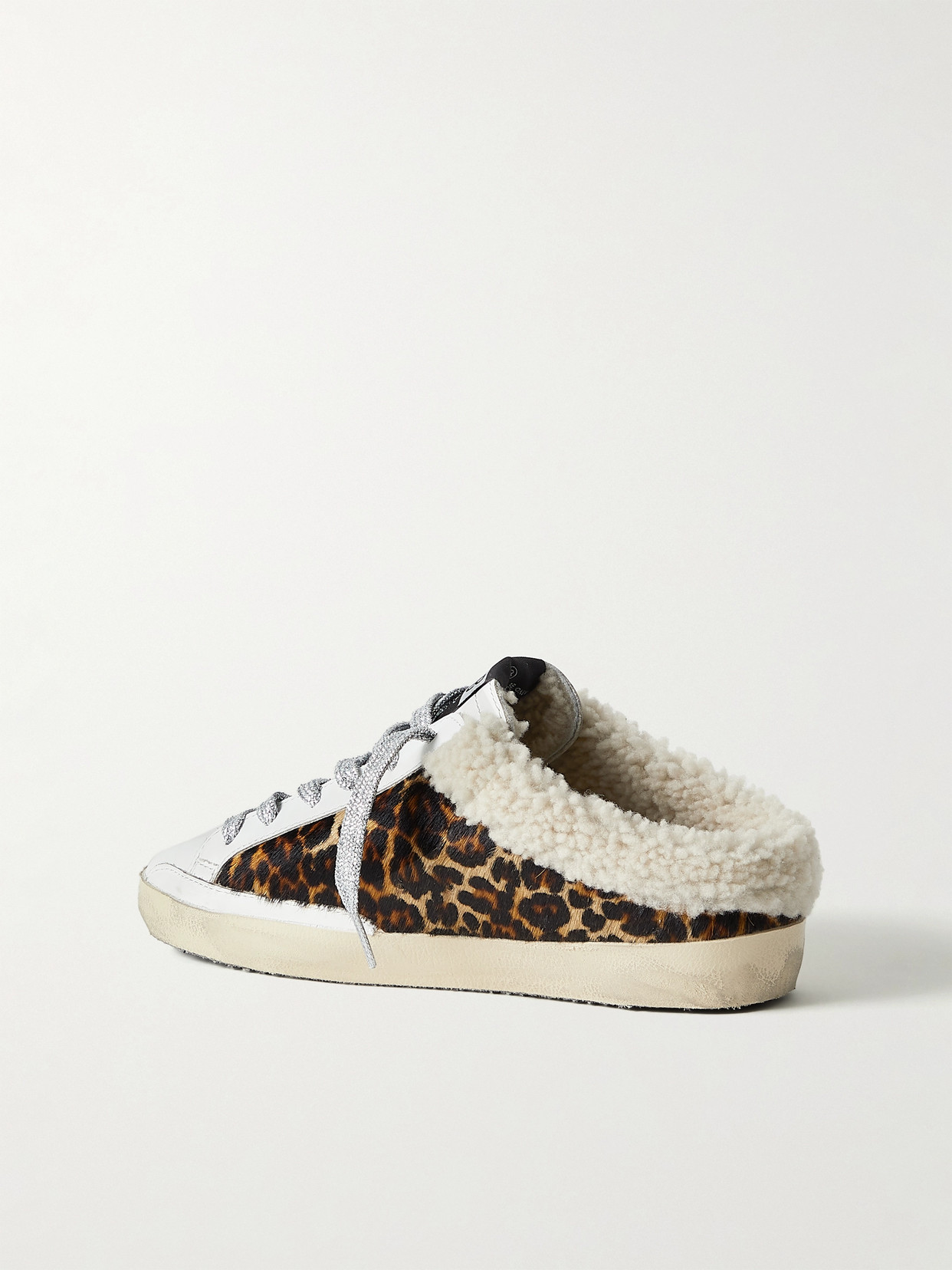 Shop Golden Goose Superstar Sabot Shearling-lined Distressed Leopard-print Calf Hair And Leather Slip-on Sneakers In Animal Print