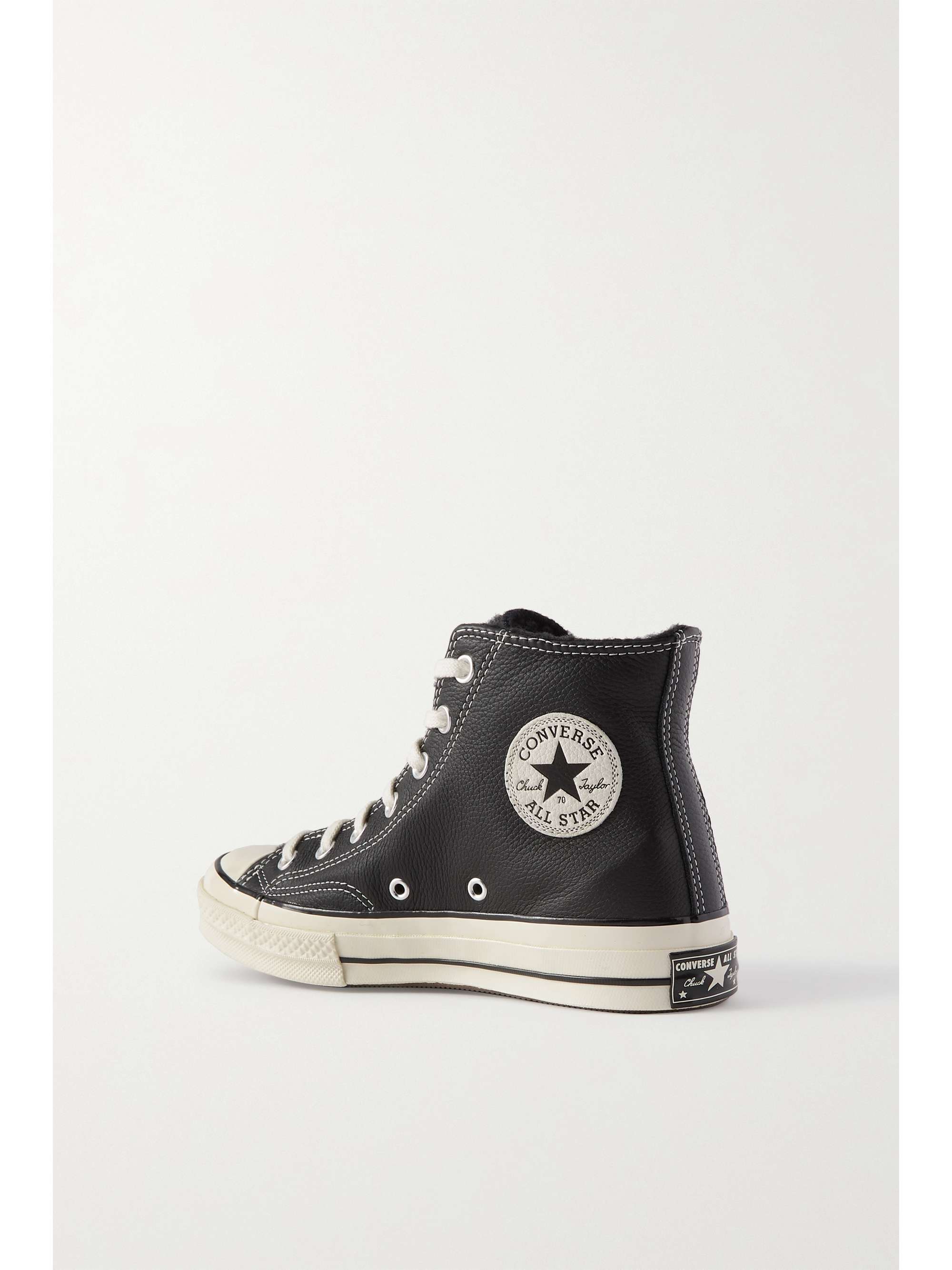 converse chuck taylor all star fringe suede and faux shearling high top