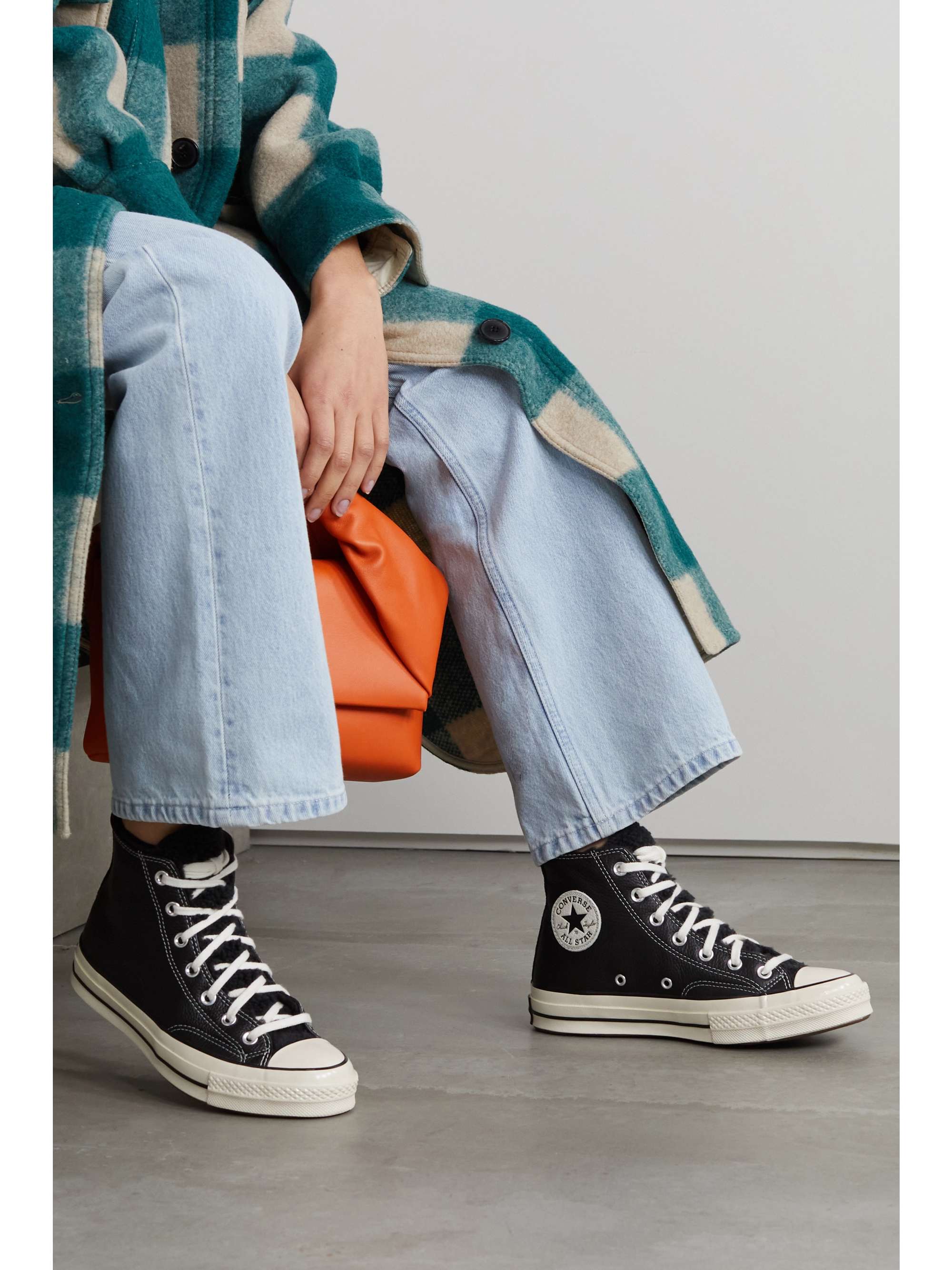 converse all star leather shearling hi