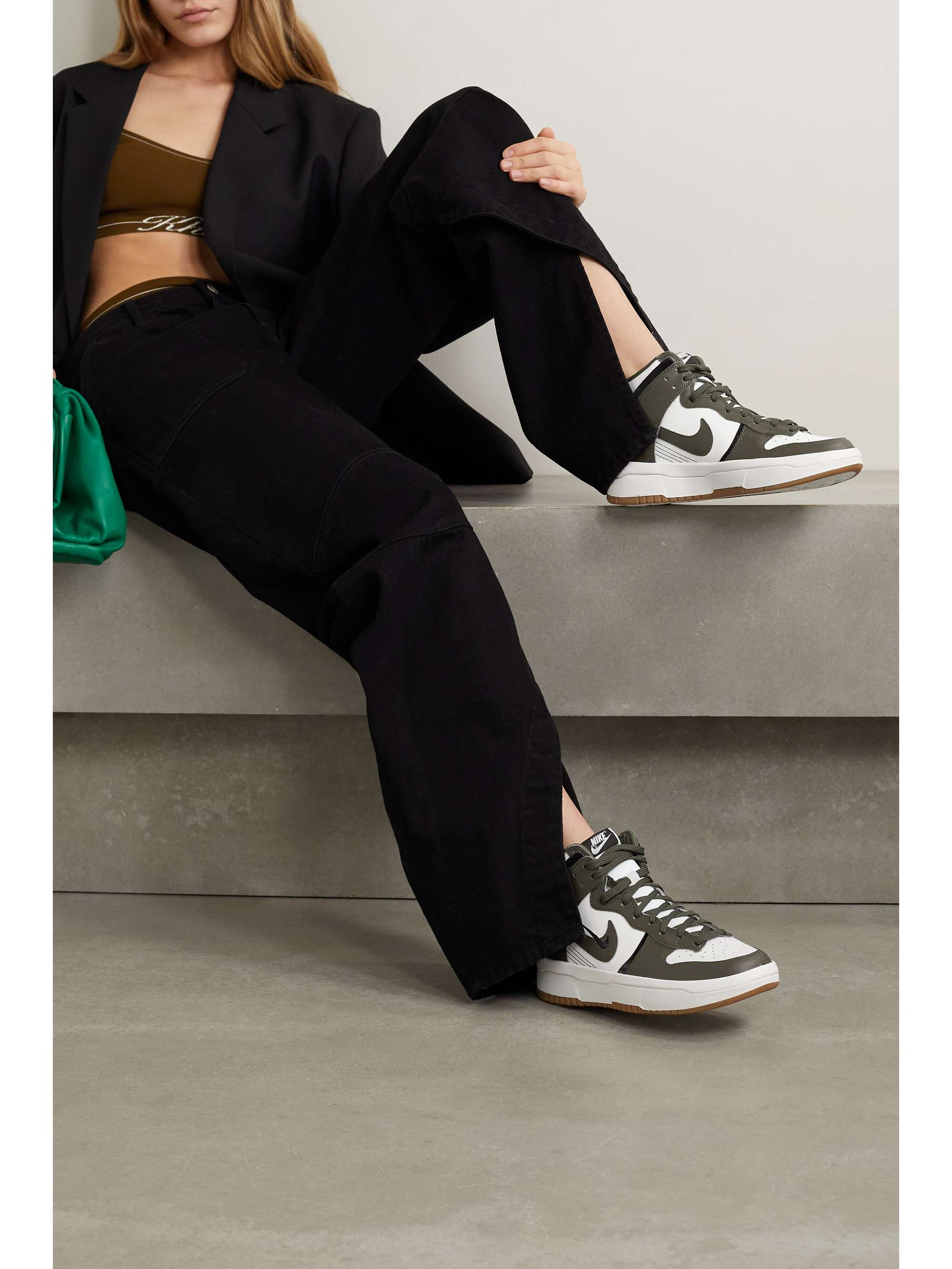 White Dunk Hi Rebel leather high-top sneakers | NIKE | NET-A-PORTER