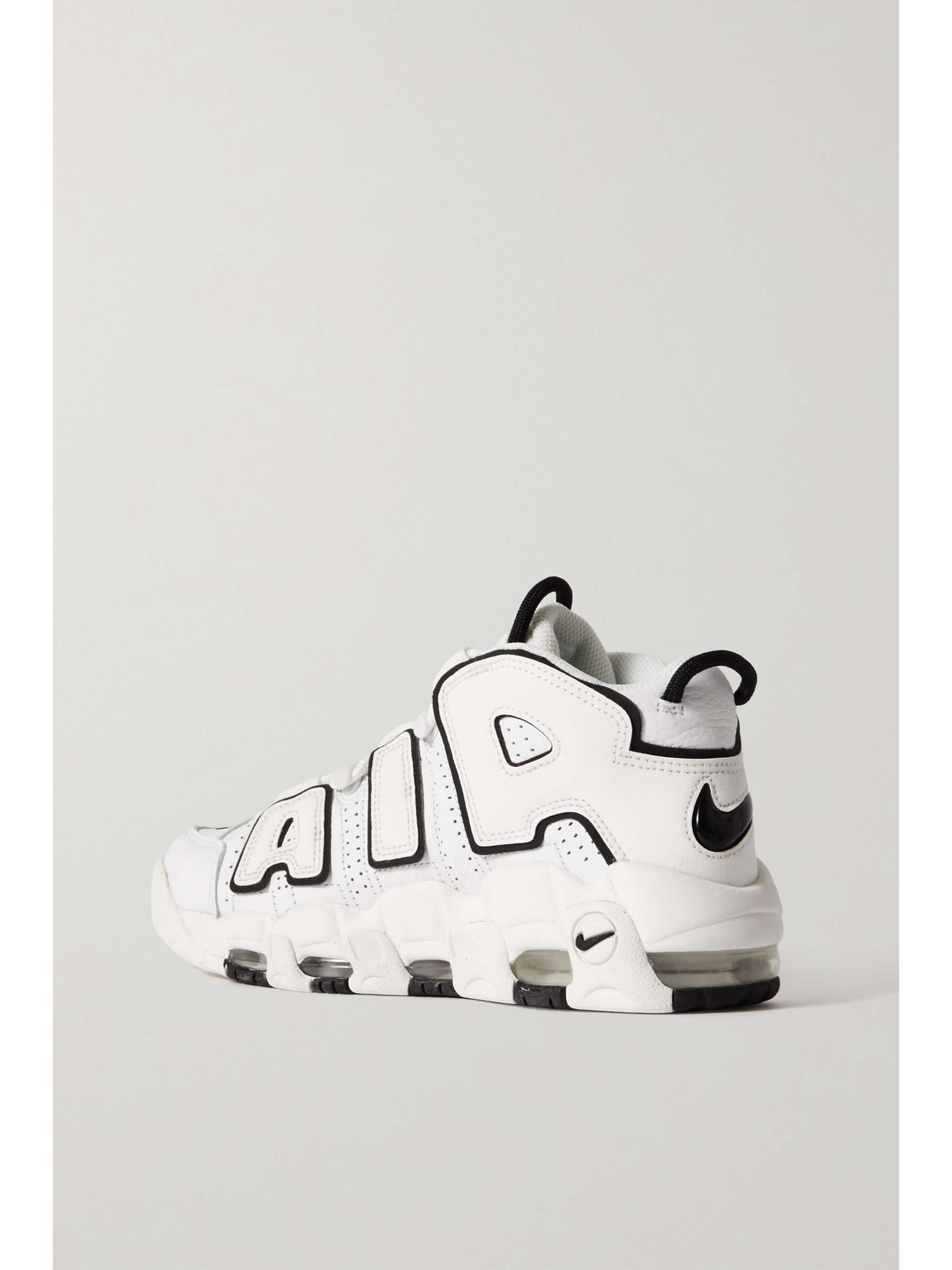 NIKE Air More Uptempo perforated leather high-top sneakers