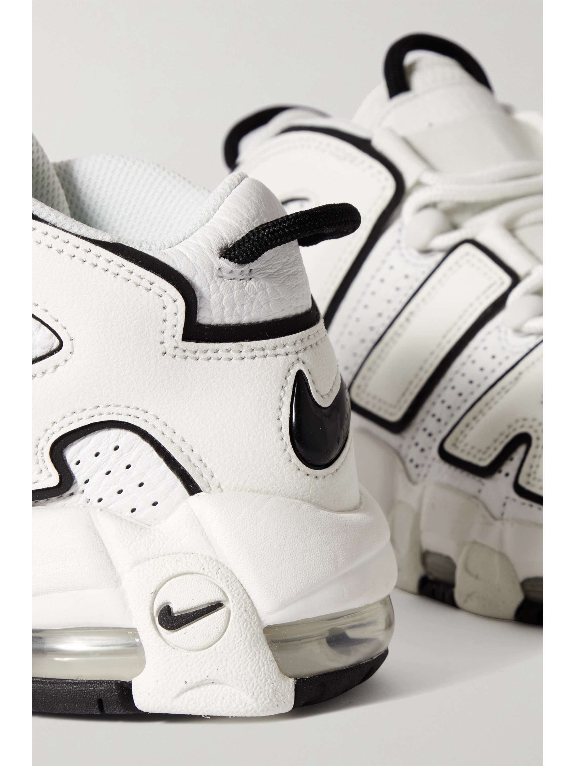 NIKE Air More Uptempo perforated leather high-top sneakers