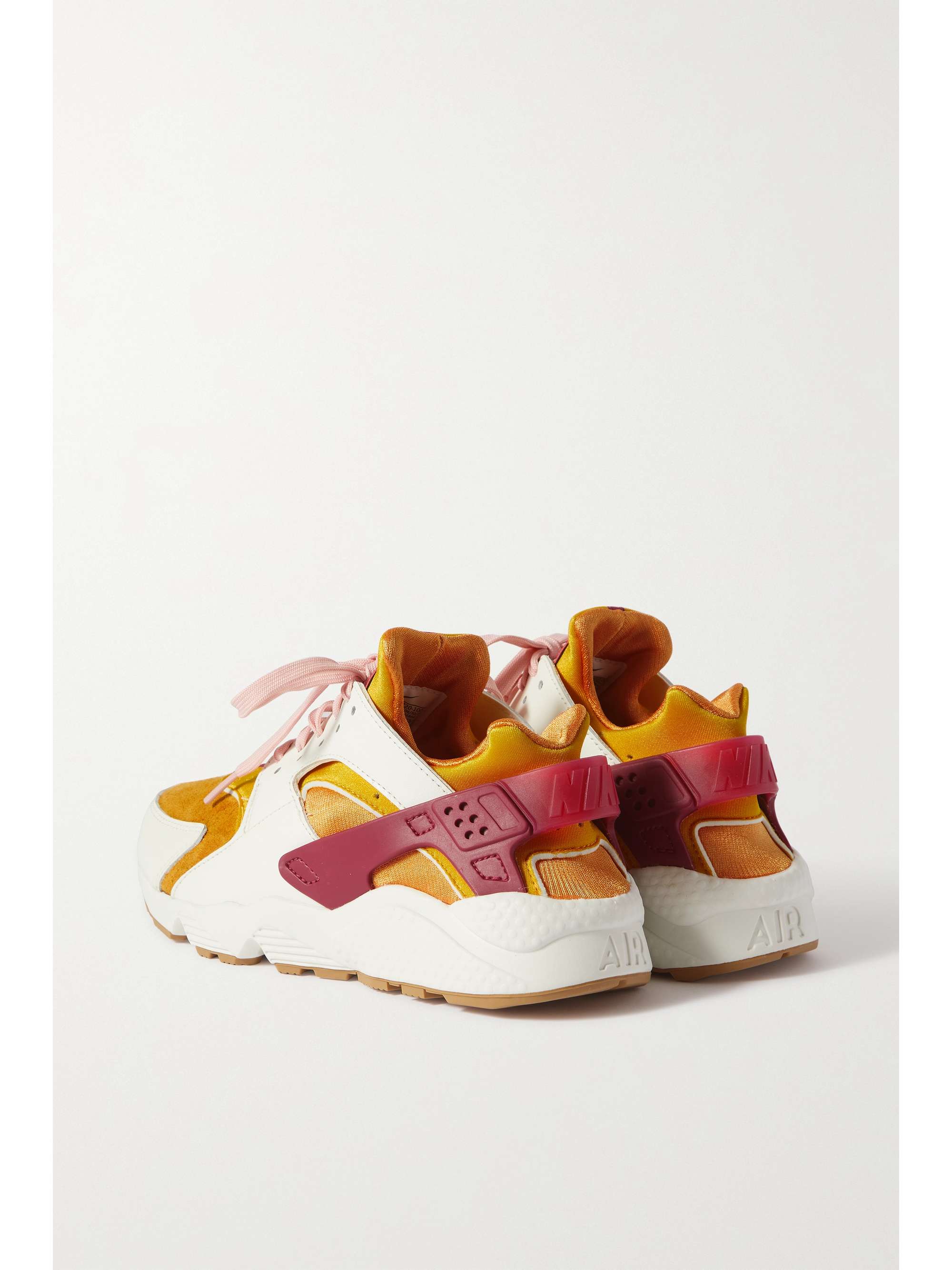 NIKE Air Huarache rubber-trimmed leather, suede and neoprene sneakers
