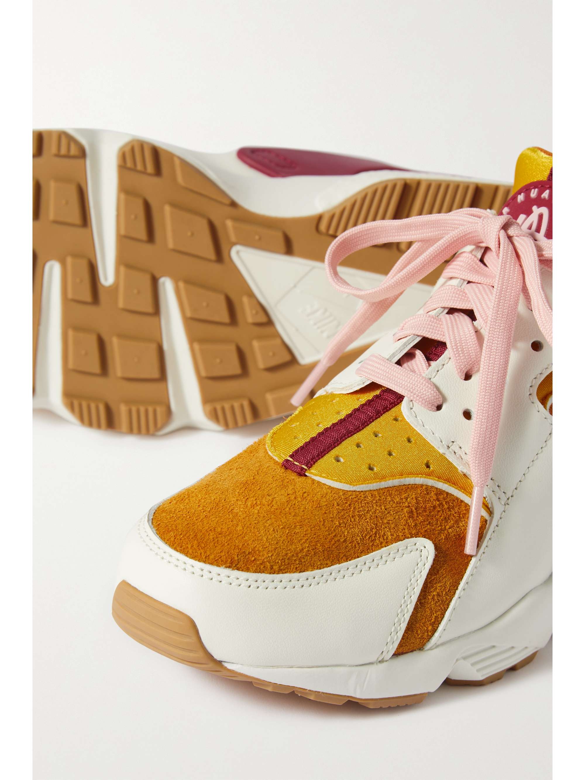 NIKE Air Huarache rubber-trimmed leather, suede and neoprene sneakers