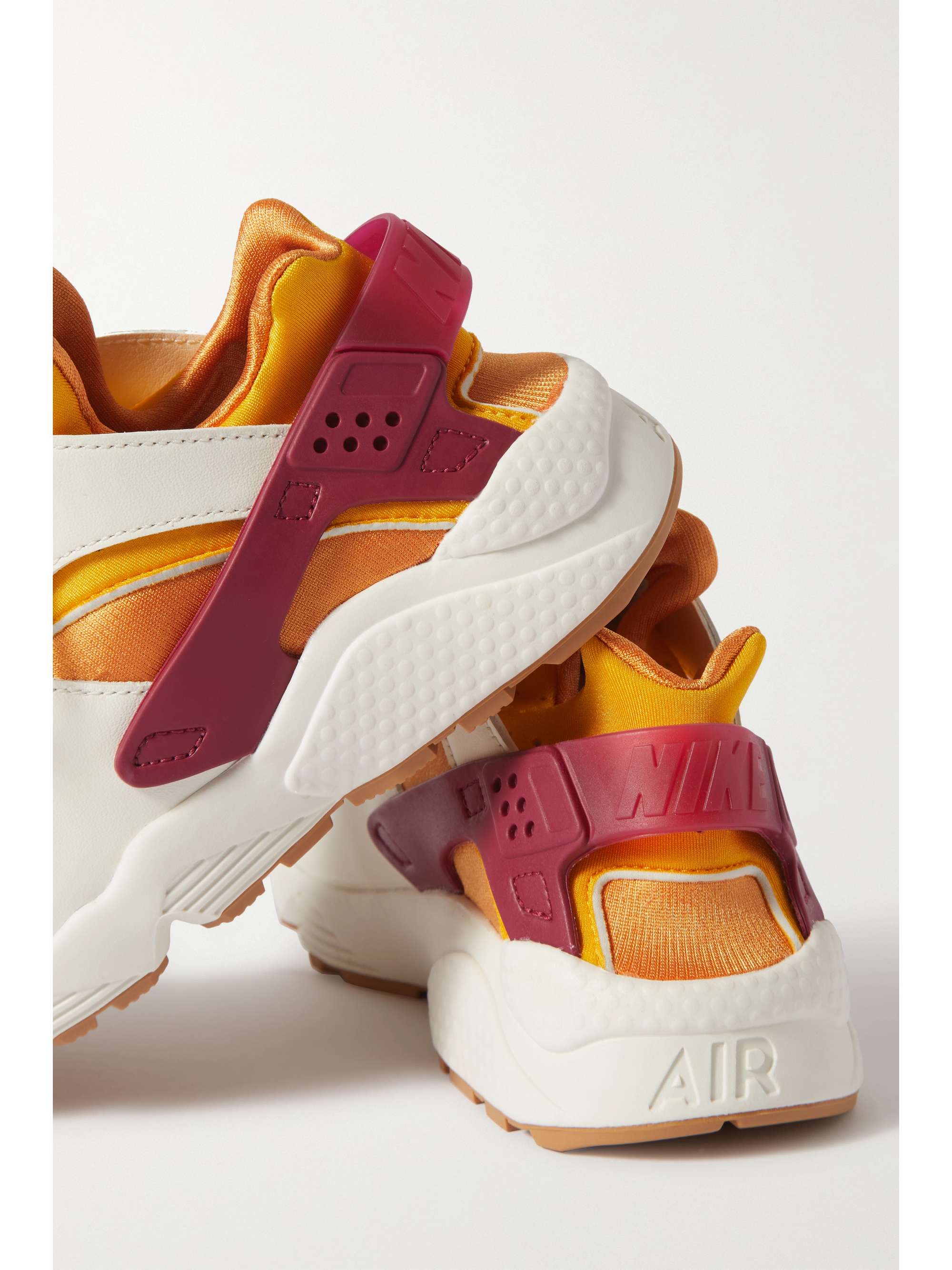 NIKE Air Huarache rubber-trimmed leather, suede and neoprene sneakers