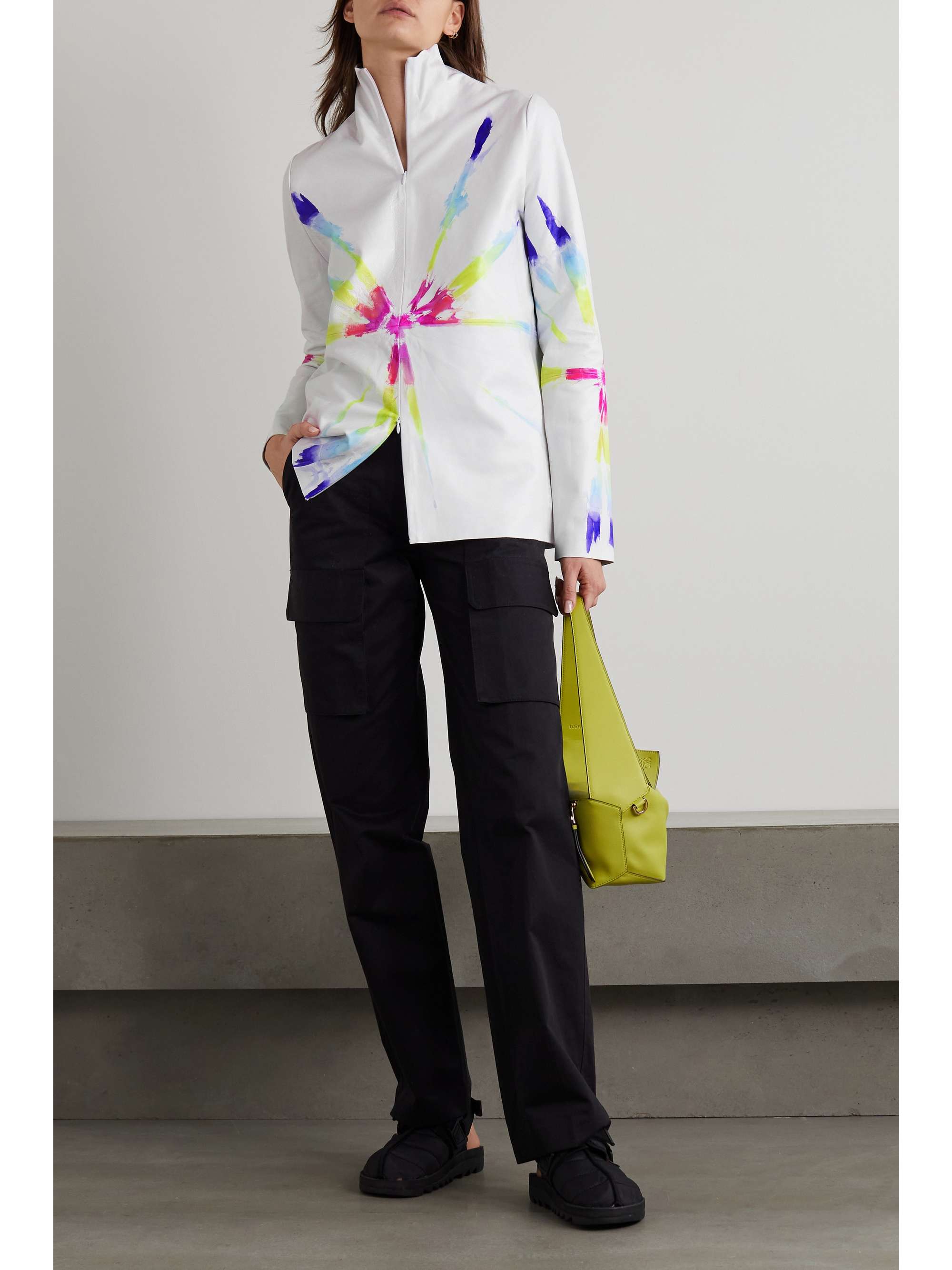 CONNER IVES + The Vanguard tie-dyed leather jacket