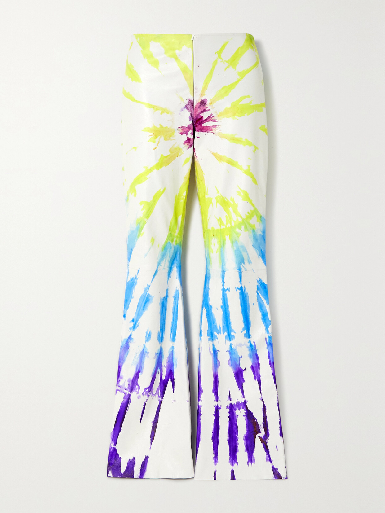 Conner Ives + The Vanguard Tie-dyed Leather Flared Pants