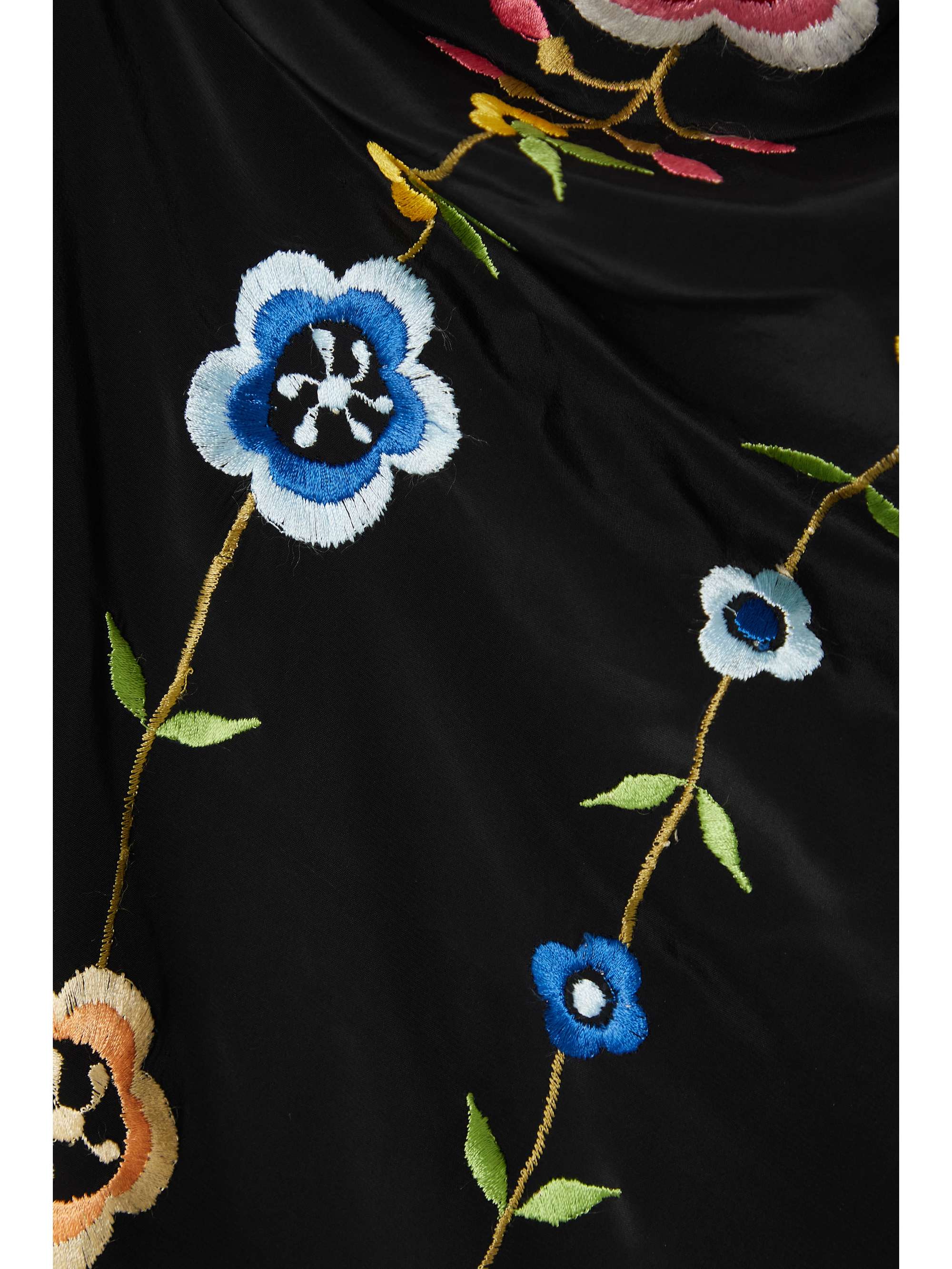 CONNER IVES + The Vanguard fringed embroidered silk-blend crepe midi dress