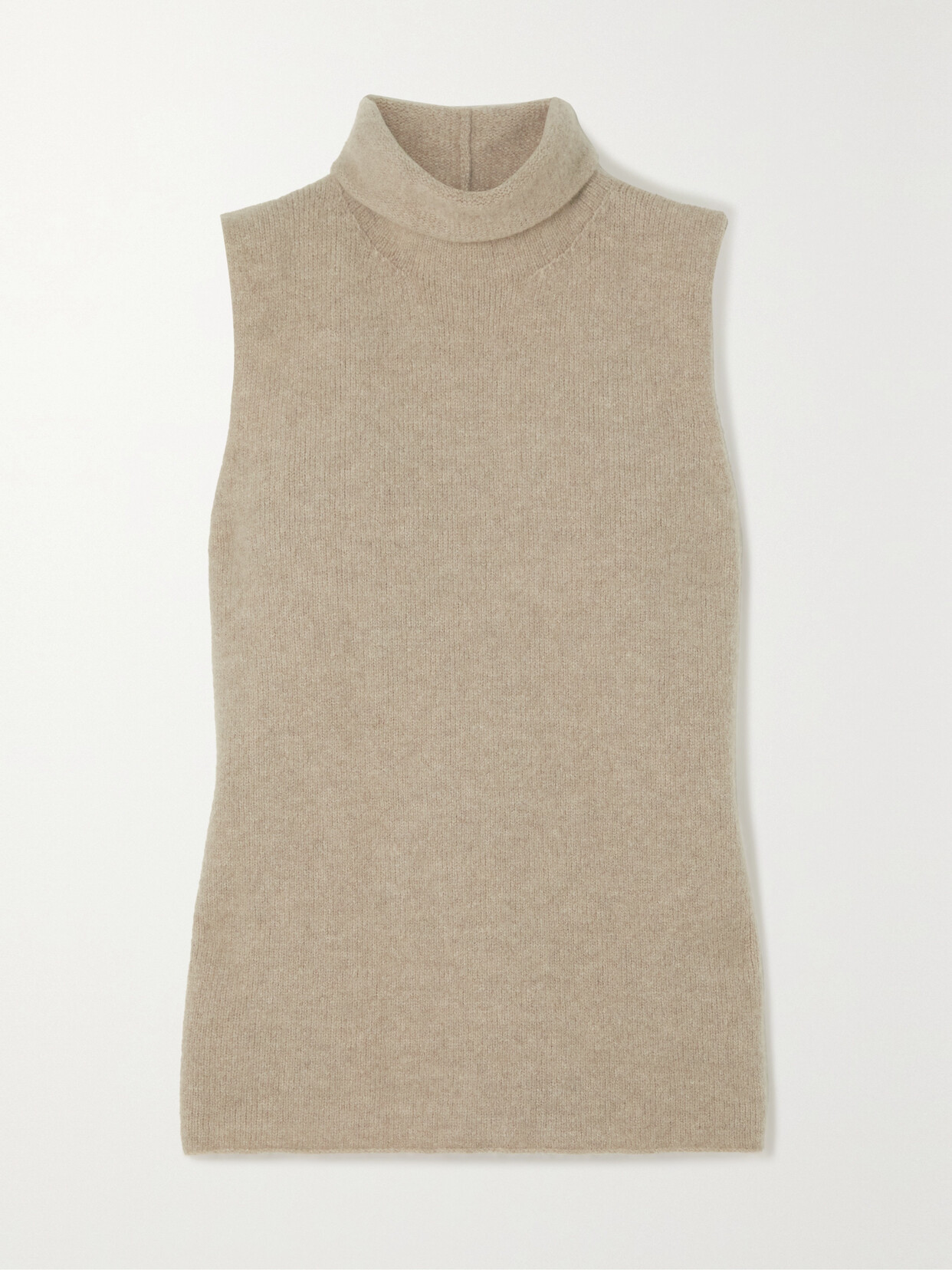 Lauren Manoogian Cashmere-blend Turtleneck Tank In Beige