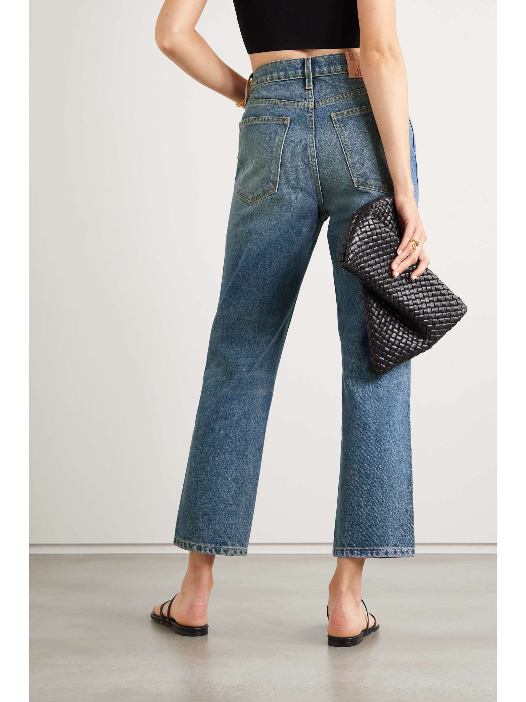 B SIDES Louis cropped high-rise straight-leg jeans