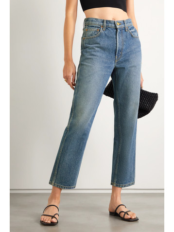 B Sides Louis cropped high-rise straight-leg jeans