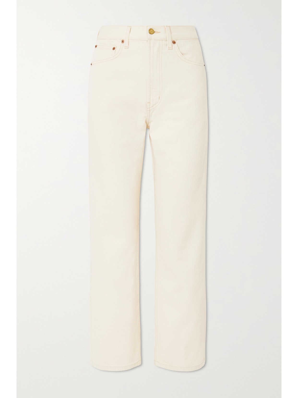 B Sides Plein High-rise Straight-leg Jeans In Ecru