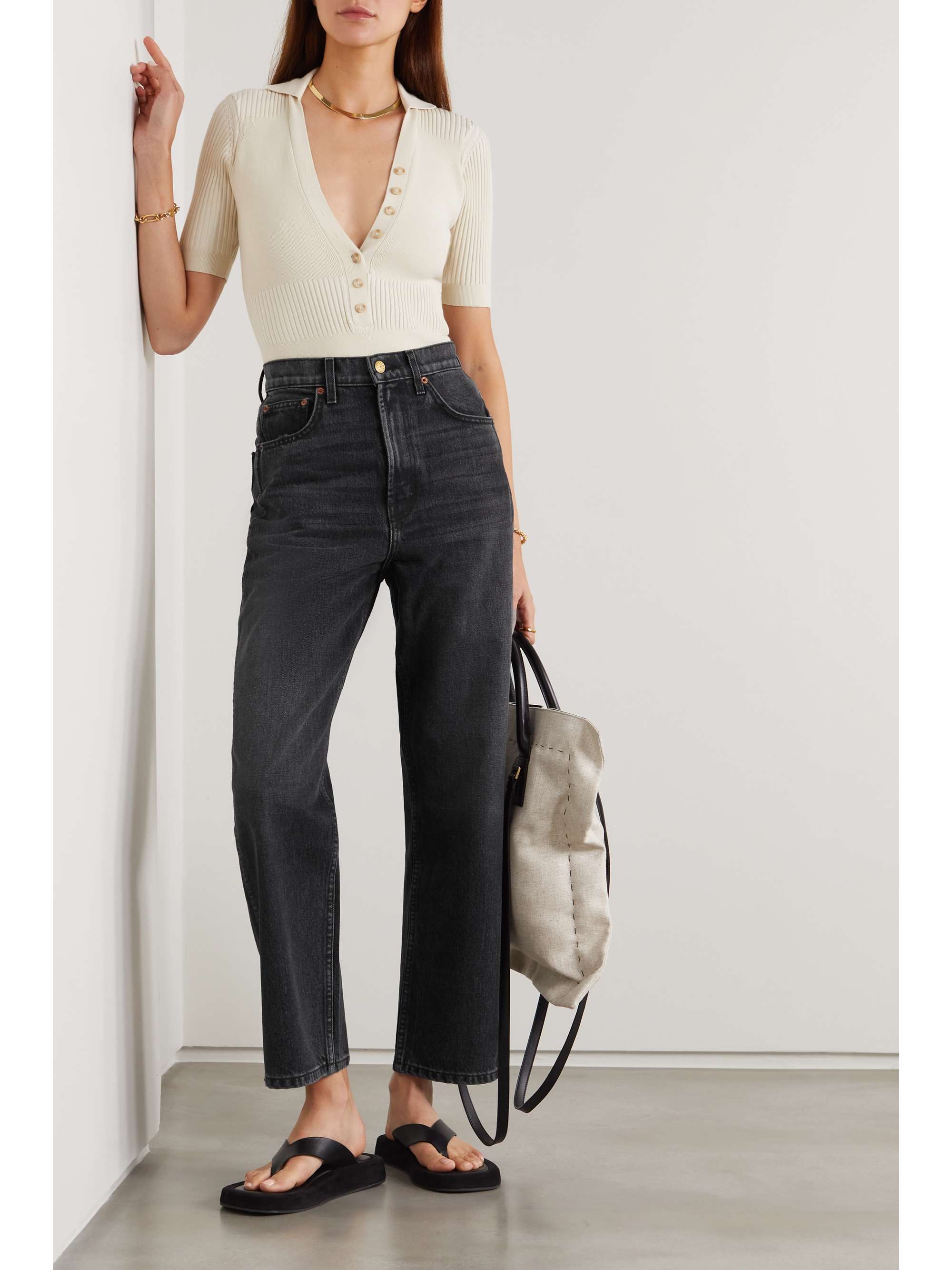 B SIDES Plein high-rise straight-leg jeans
