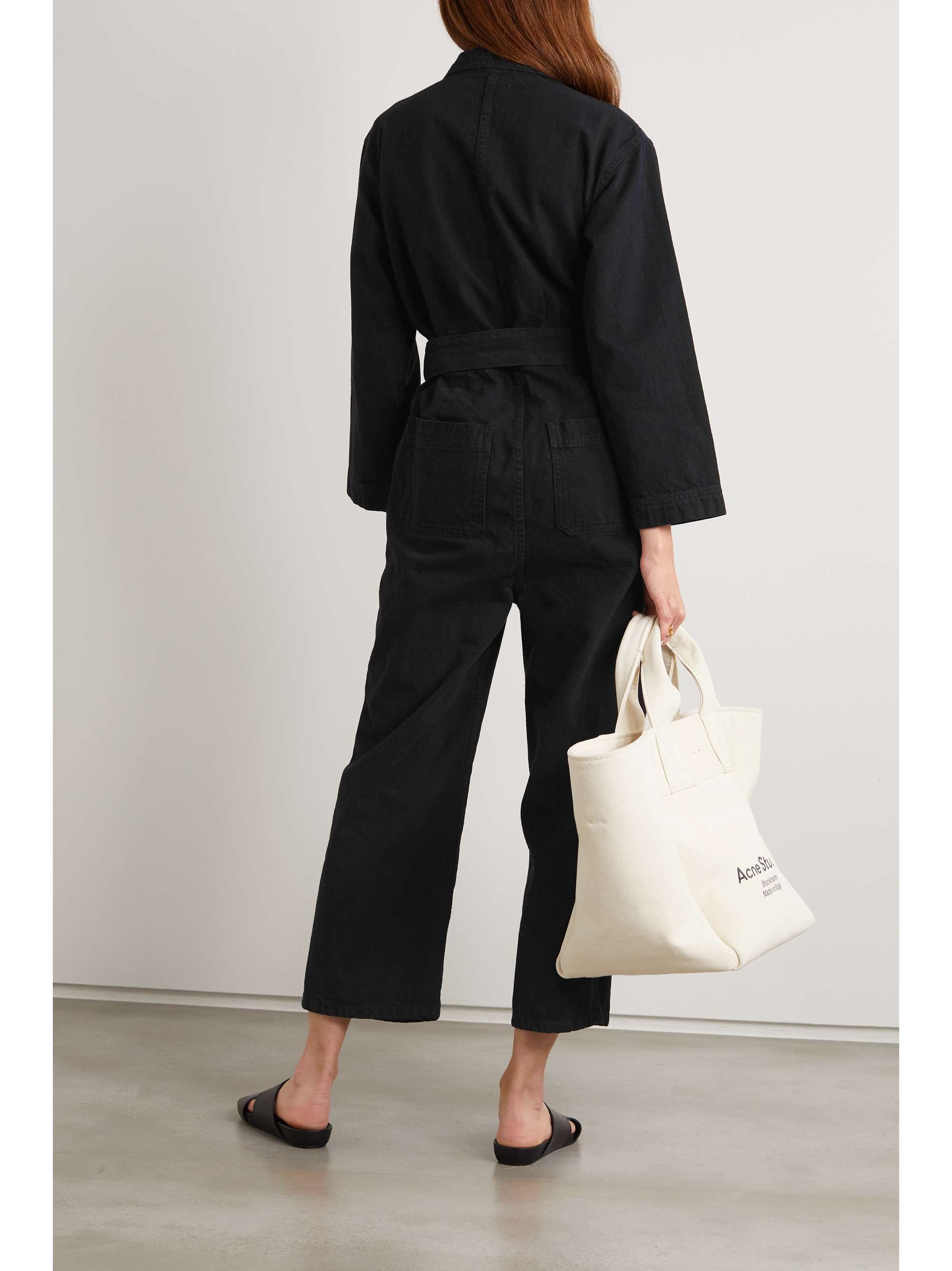 B SIDES Clement belted denim jumpsuit
