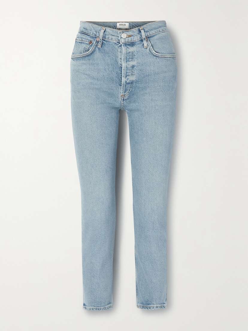 AGOLDE Riley Cropped High-rise Straight-leg Organic Jeans
