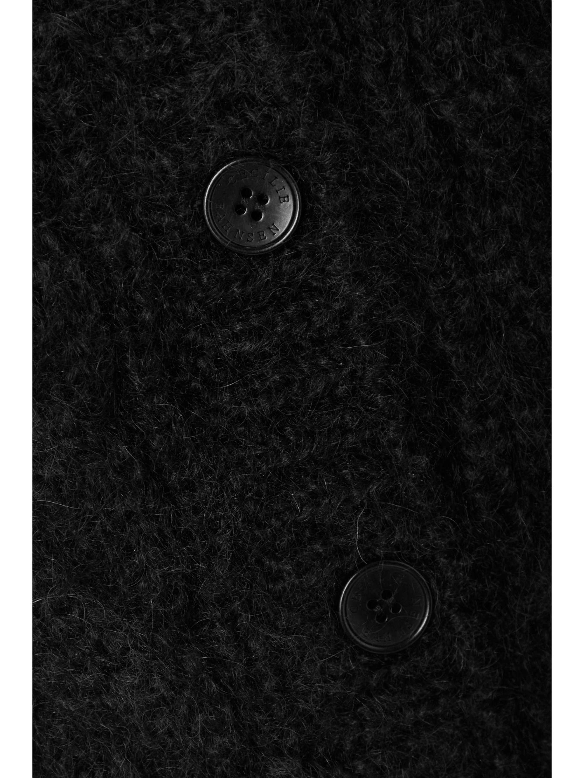 CECILIE BAHNSEN Gia cropped off-the-shoulder cable-knit mohair and silk-blend cardigan