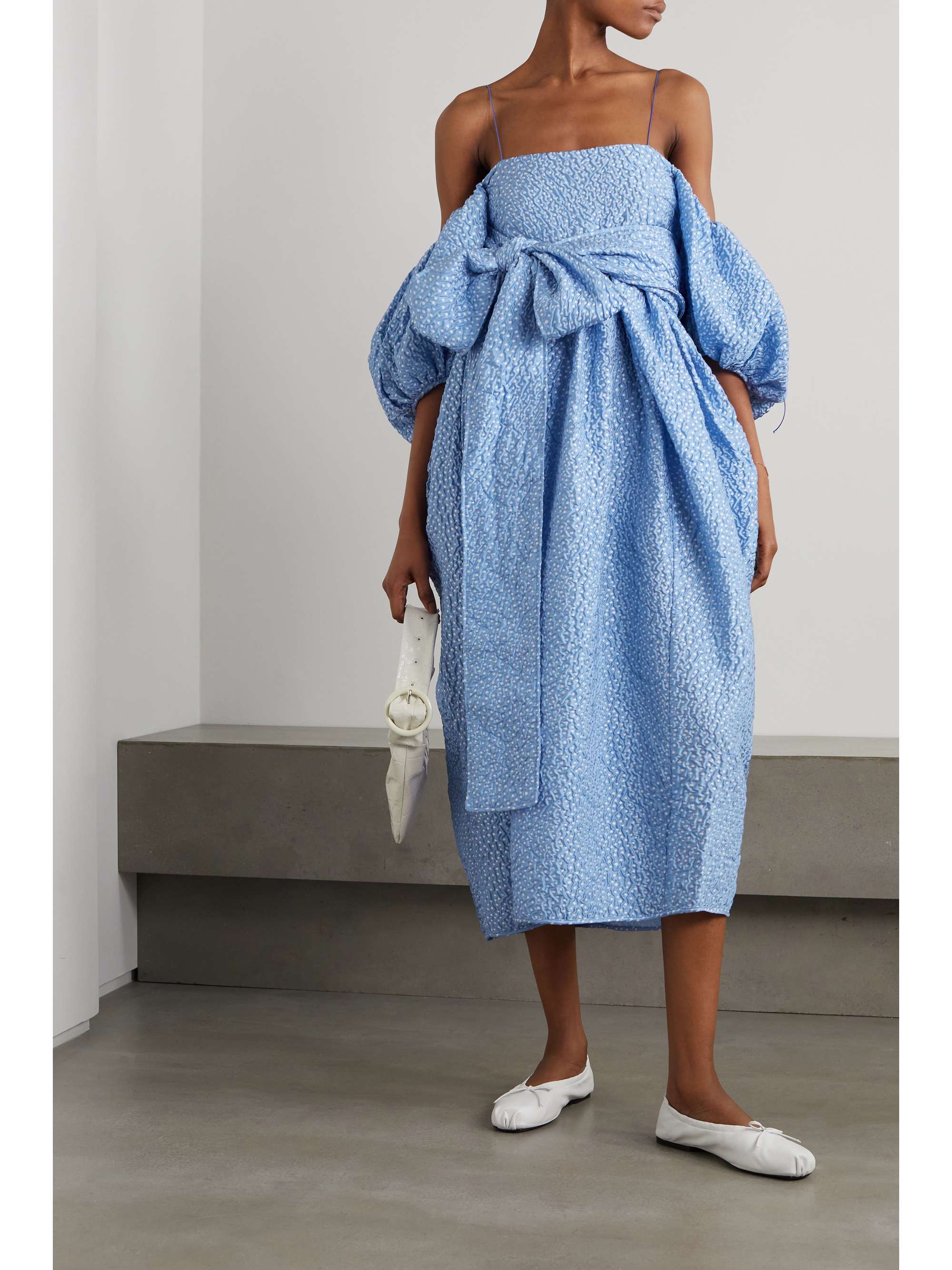 Blue Joel belted cold-shoulder 
