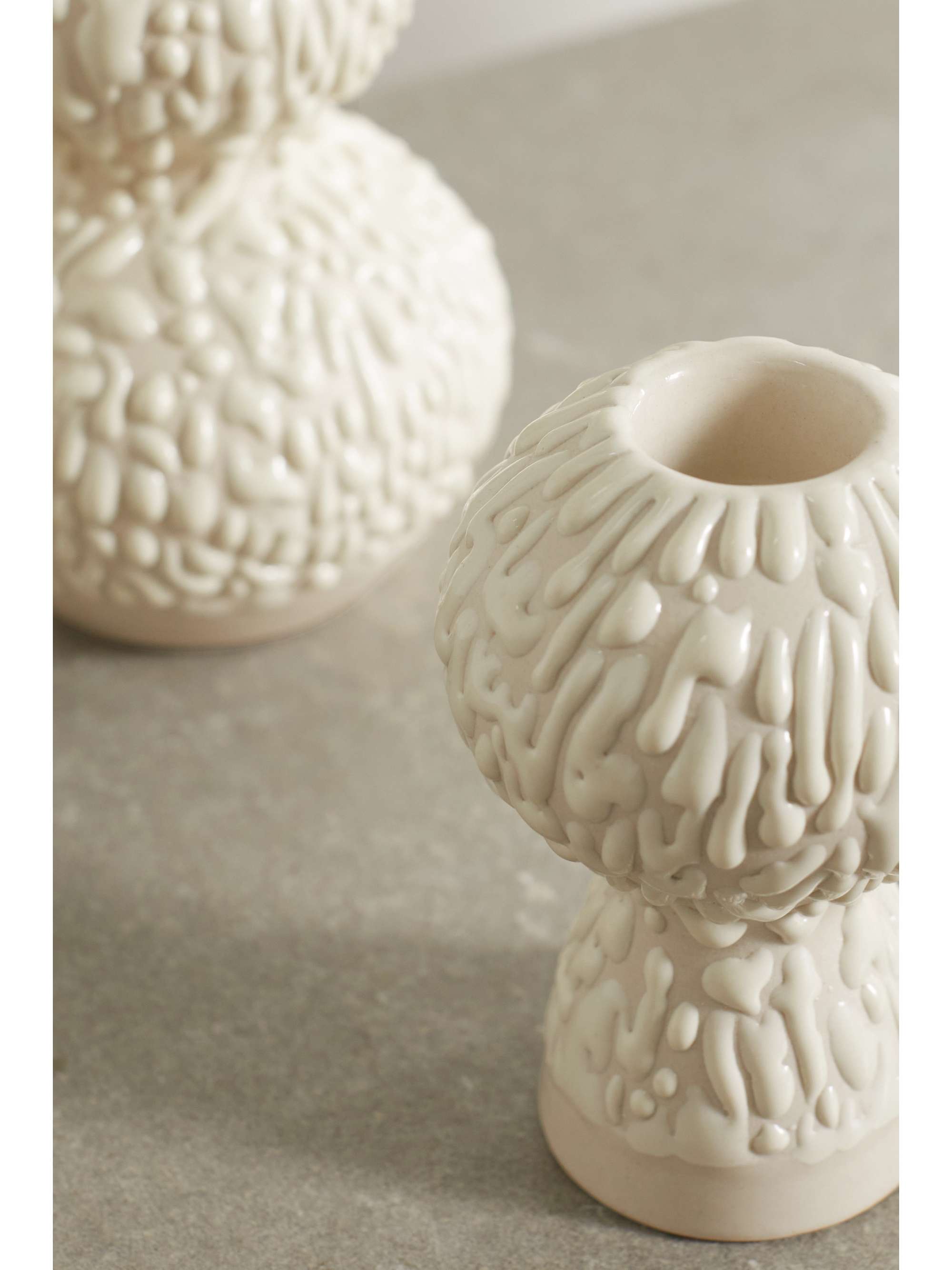 MARLOE MARLOE + NET SUSTAIN set of two glazed ceramic candlestick holders