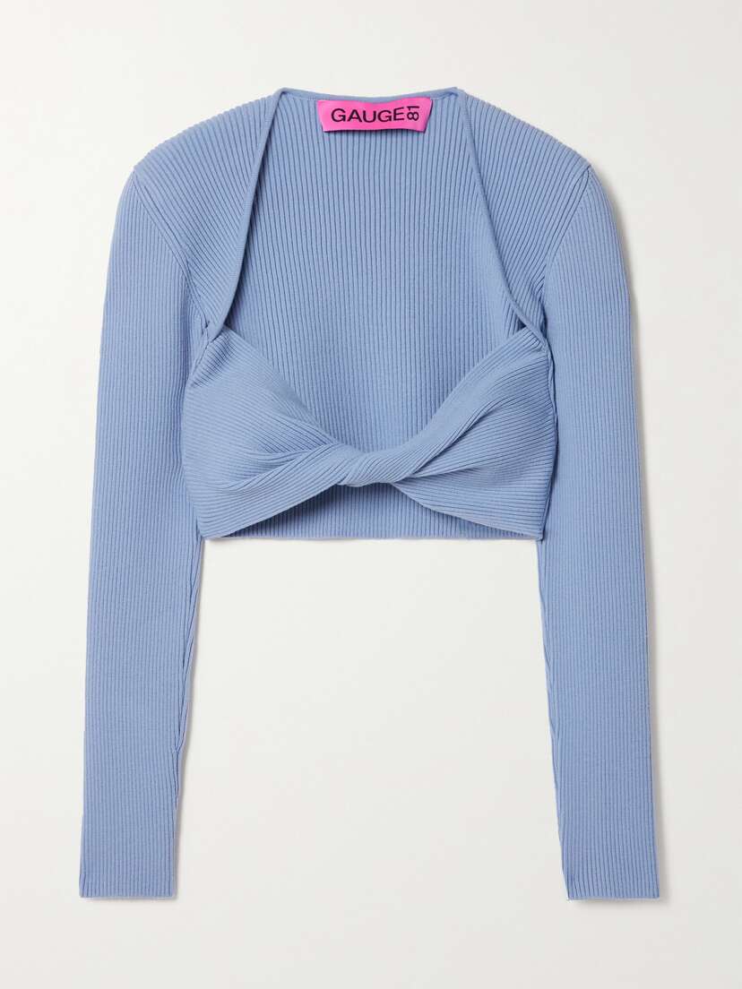 GAUGE81 Lifa Cropped Twisted Ribbed Merino Wool-blend Top