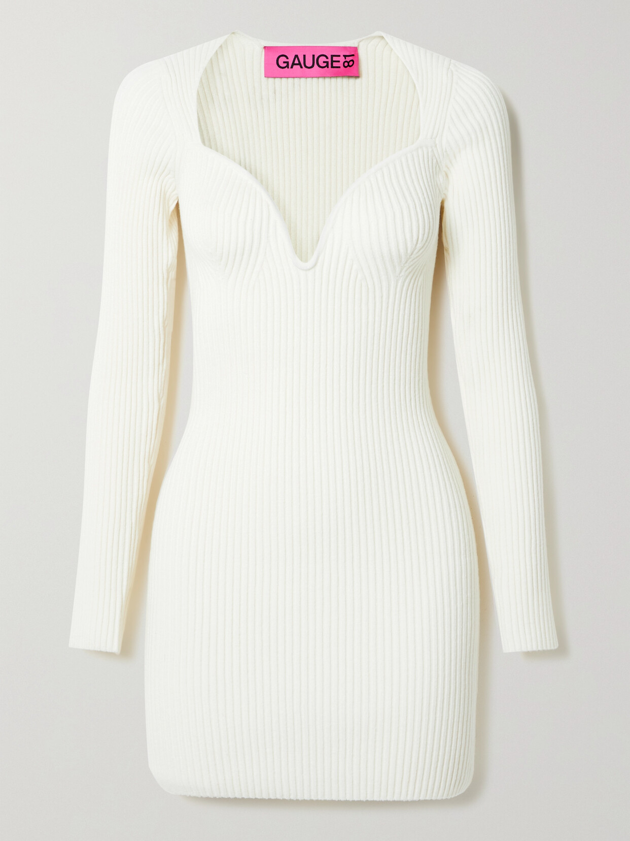 GAUGE81 Mija Ribbed Merino Wool-blend Mini Dress - Ecru