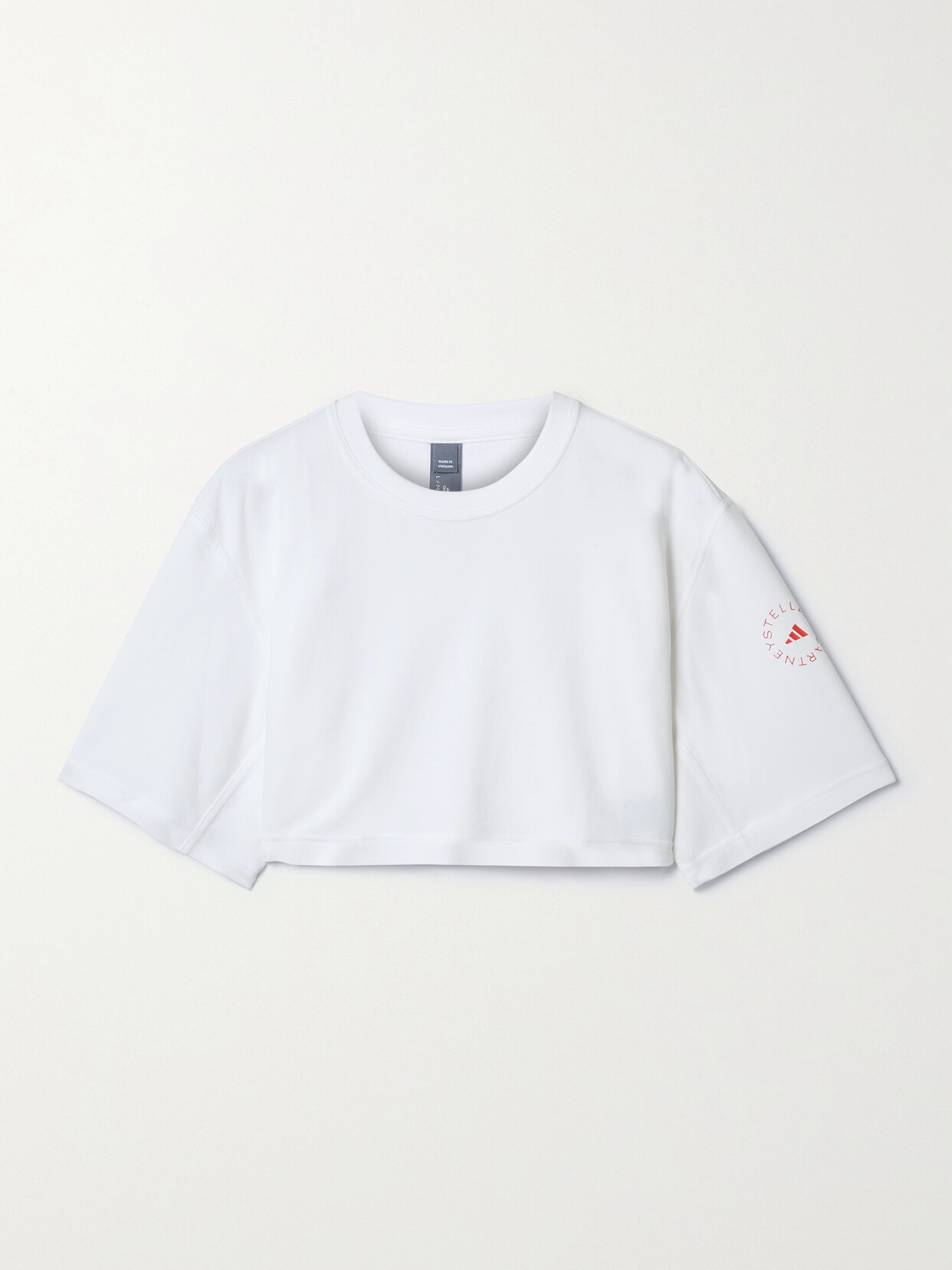 adidas by Stella McCartney - Futureplayground Cropped Organic Cotton-blend Jersey T-shirt - White