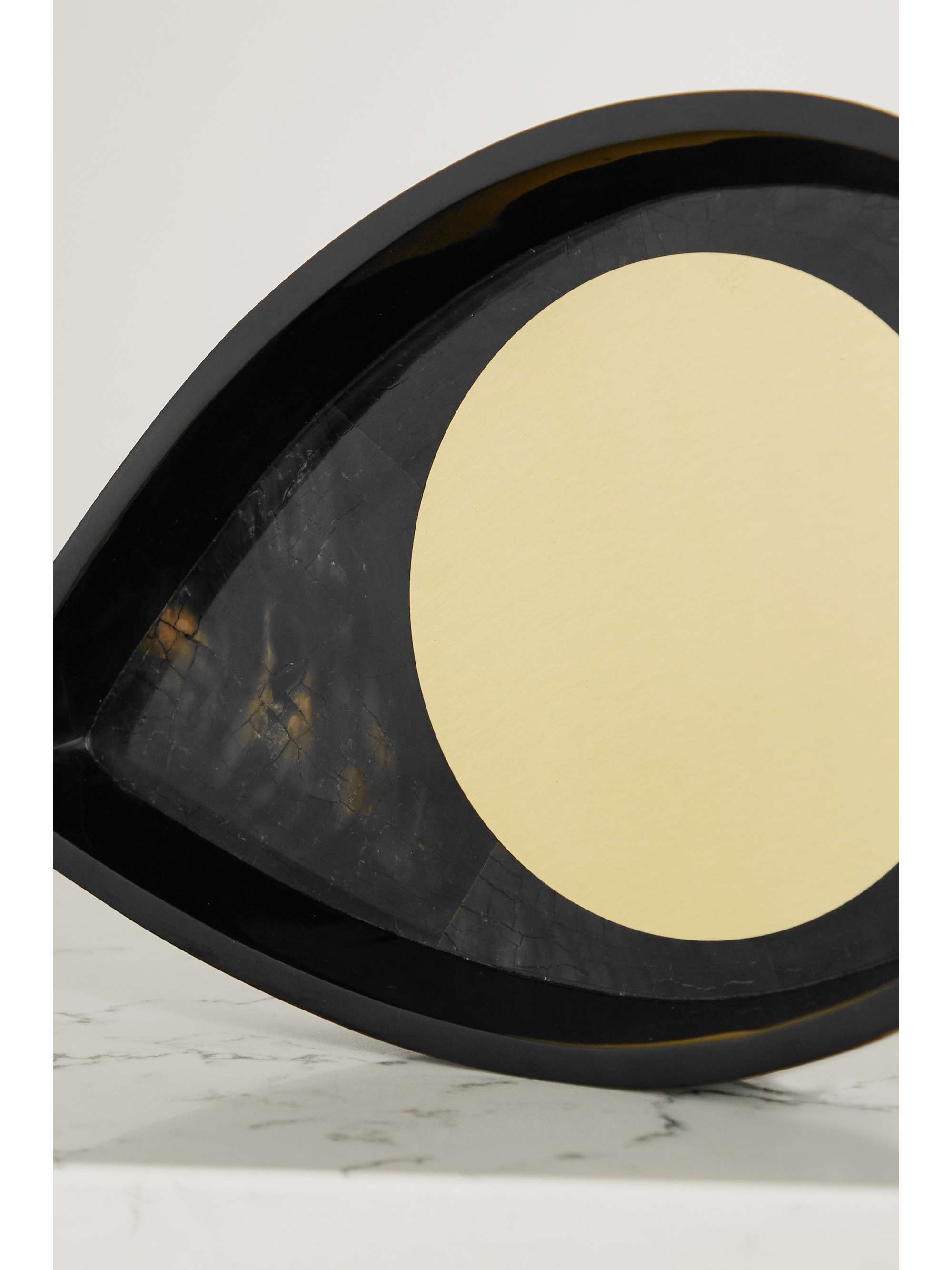 L'OBJET + Kelly Behun Wide Eye resin, shell and brass tray