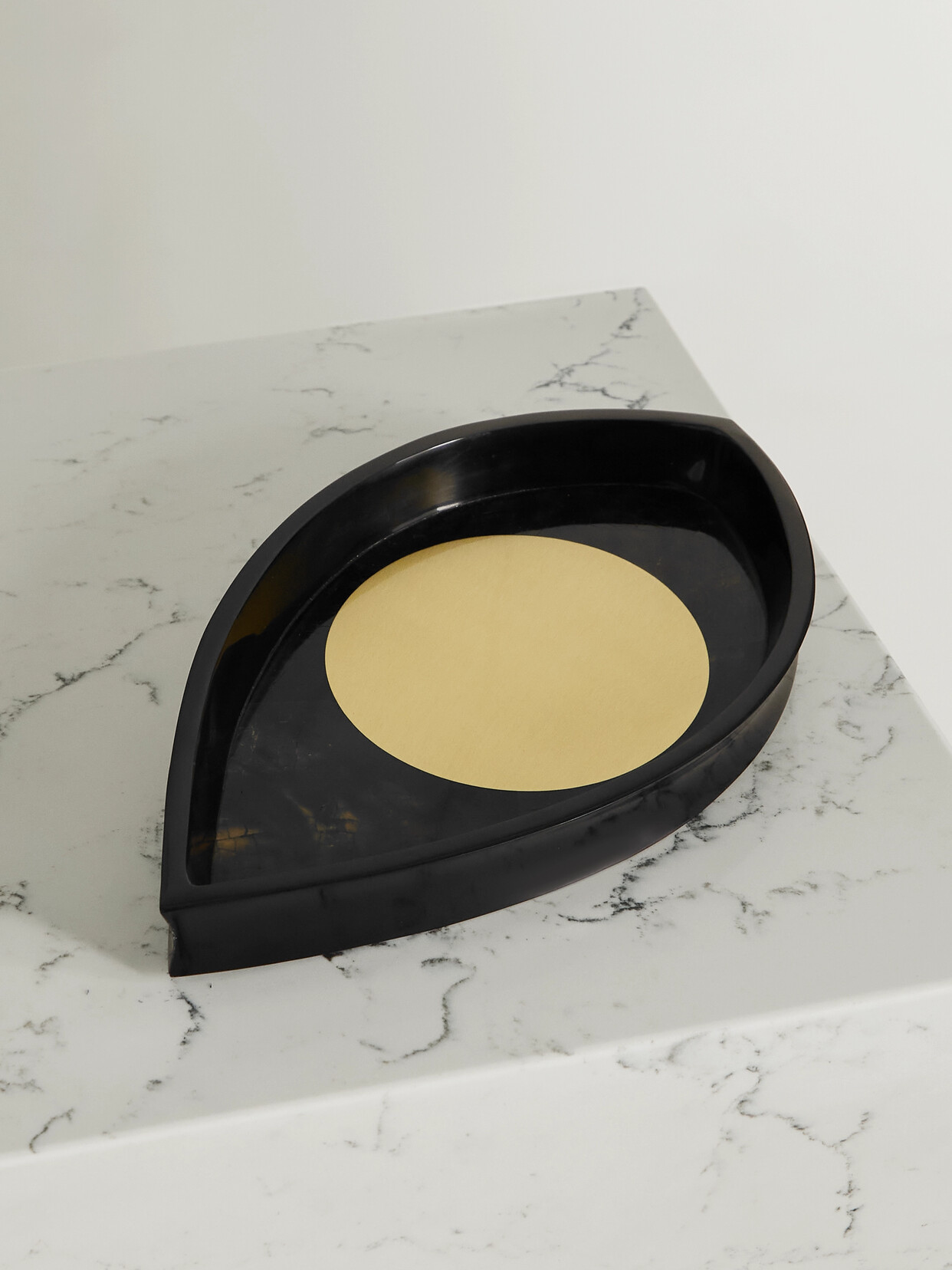 L'Objet - + Kelly Behun Wide Eye Resin, Shell And Brass Tray - Black