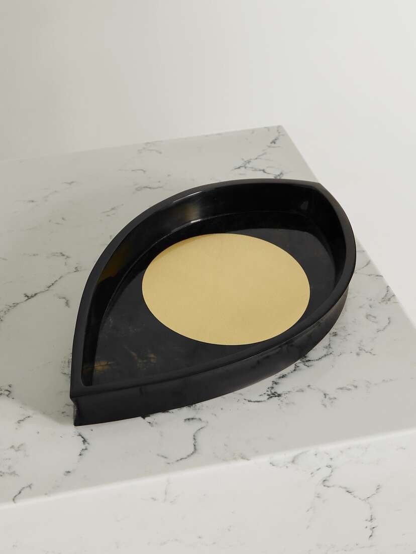 L'Objet + Kelly Behun Wide Eye Resin, Shell And Brass Tray