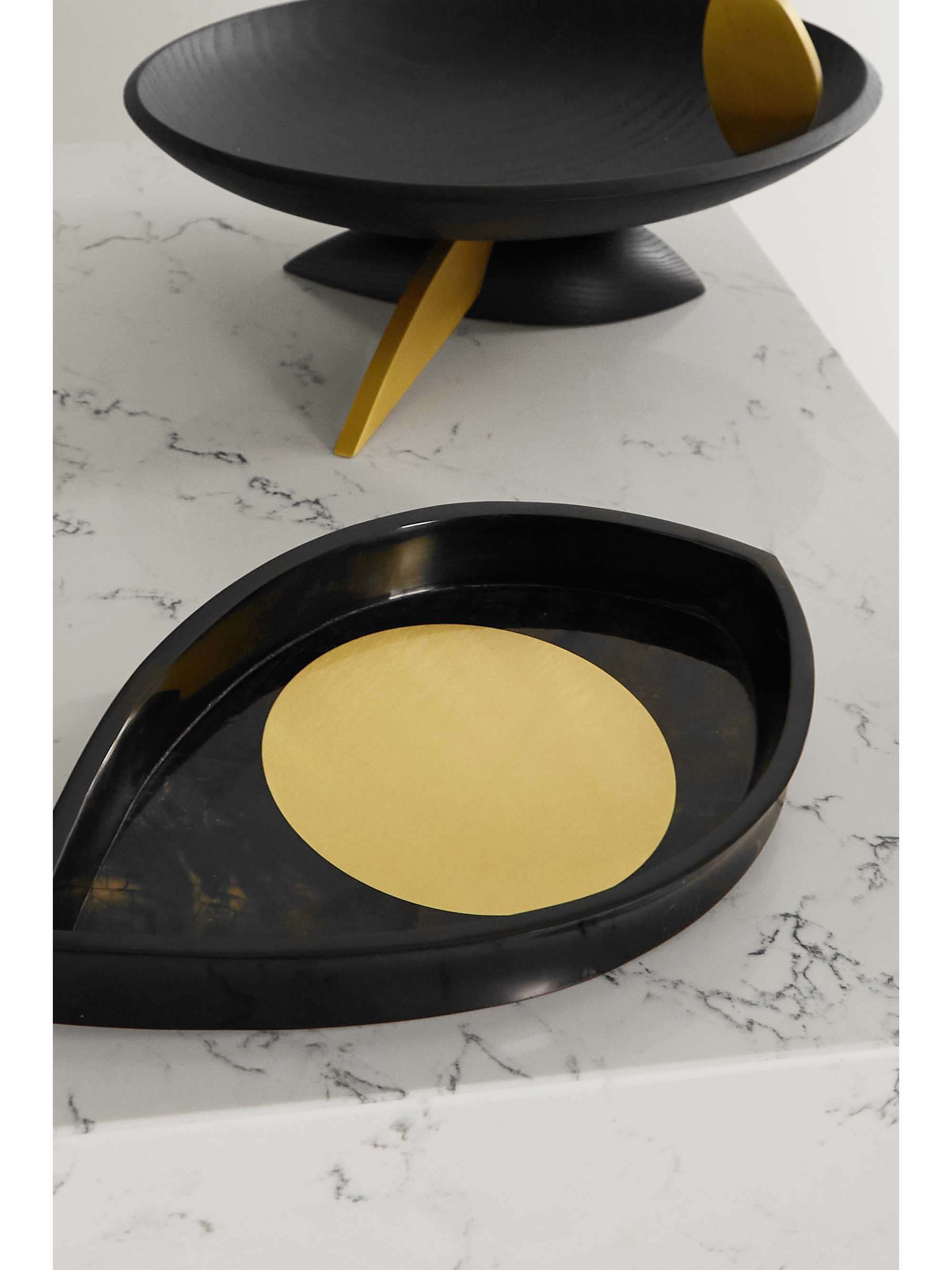 L'OBJET + Kelly Behun Wide Eye resin, shell and brass tray