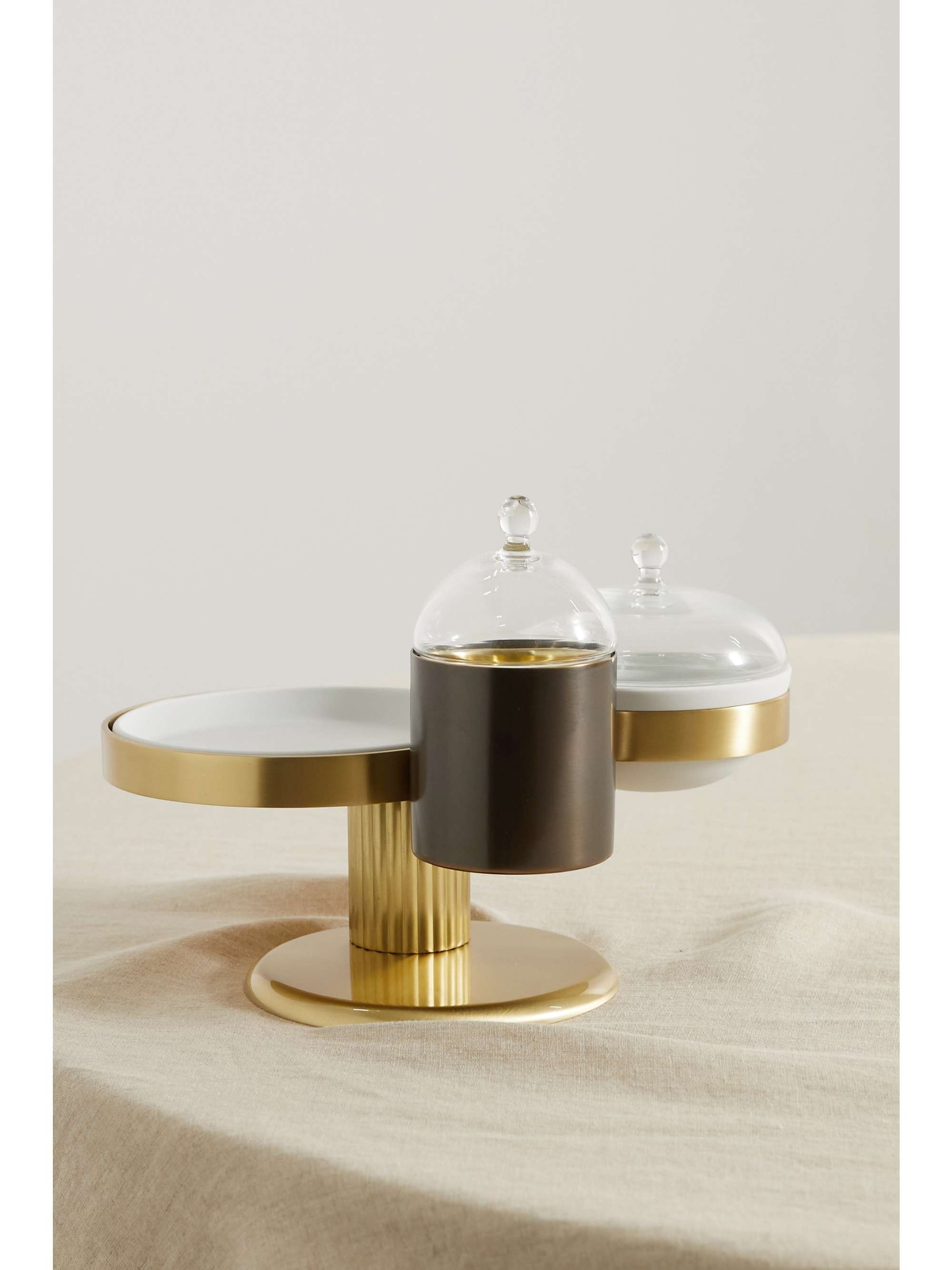 L'OBJET + Kelly Behun High Rise small gold-plated, porcelain and glass server
