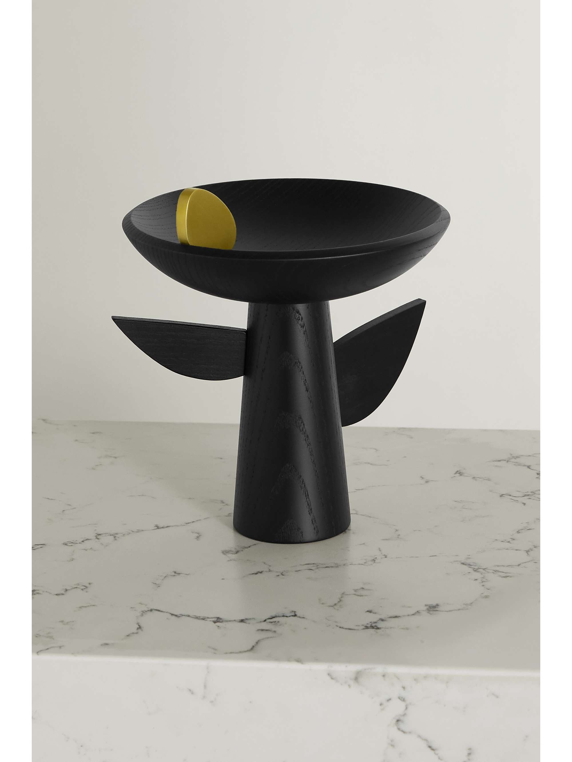 L'OBJET + Kelly Behun Leaf wood and brass bowl