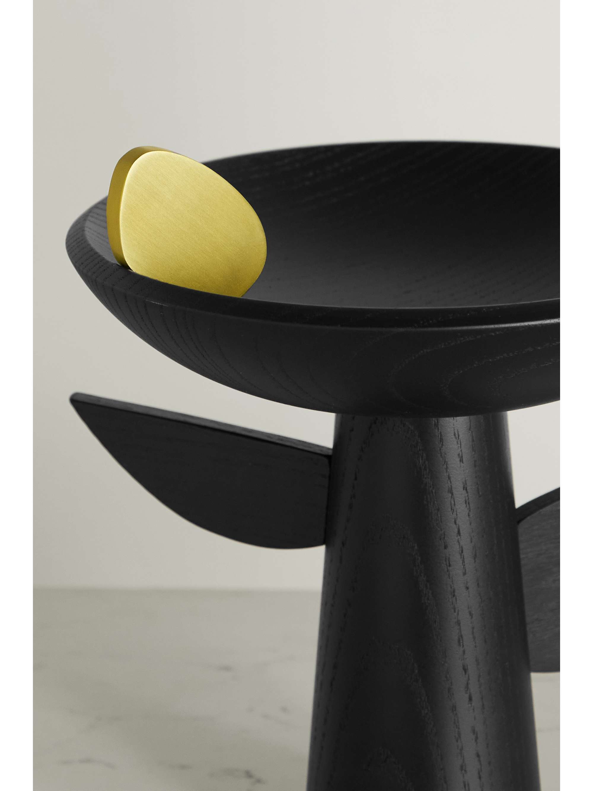 L'OBJET + Kelly Behun Leaf wood and brass bowl