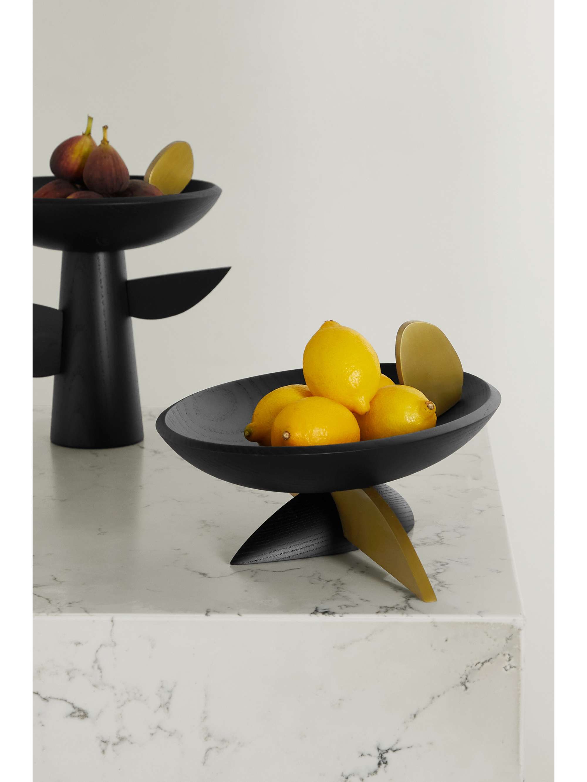 L'OBJET + Kelly Behun Leaf wood and brass bowl