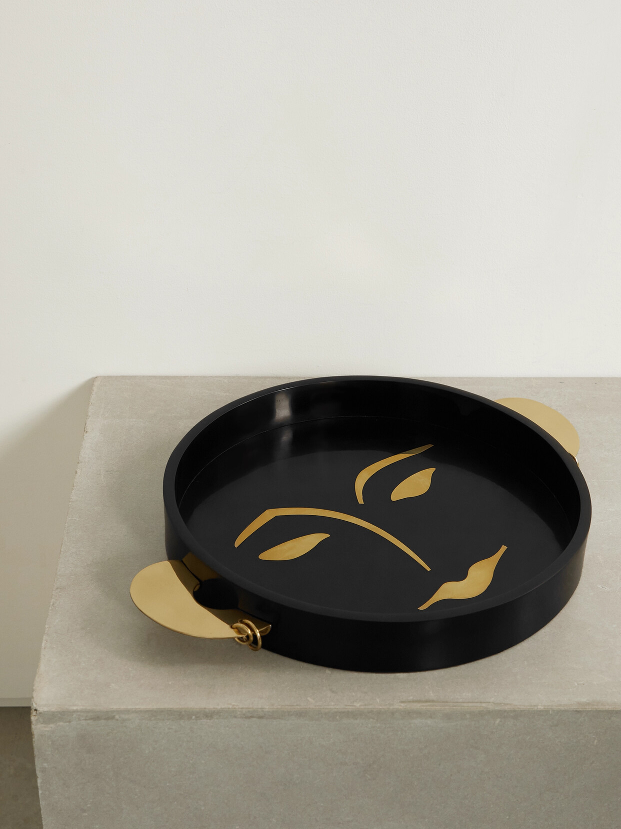 L'Objet - + Kelly Behun Henri Resin And Brass Tray - Black