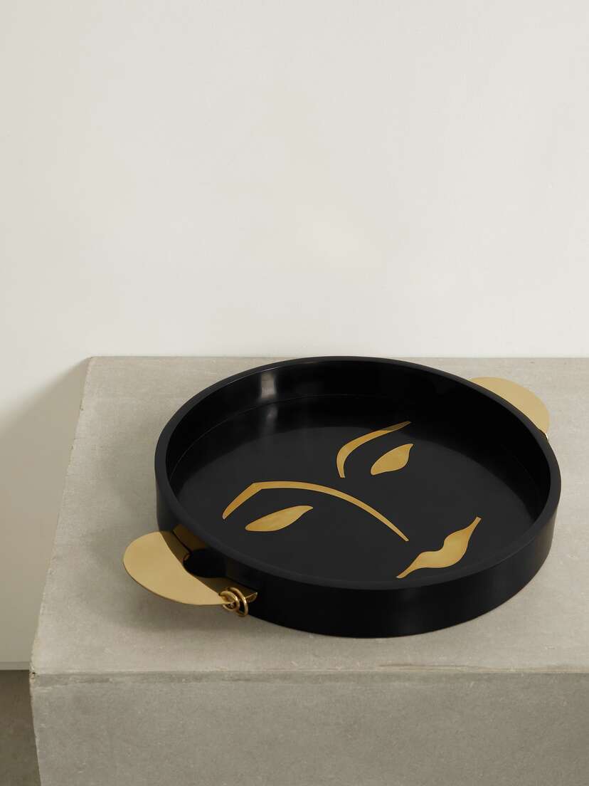 L'Objet + Kelly Behun Henri Resin And Brass Tray