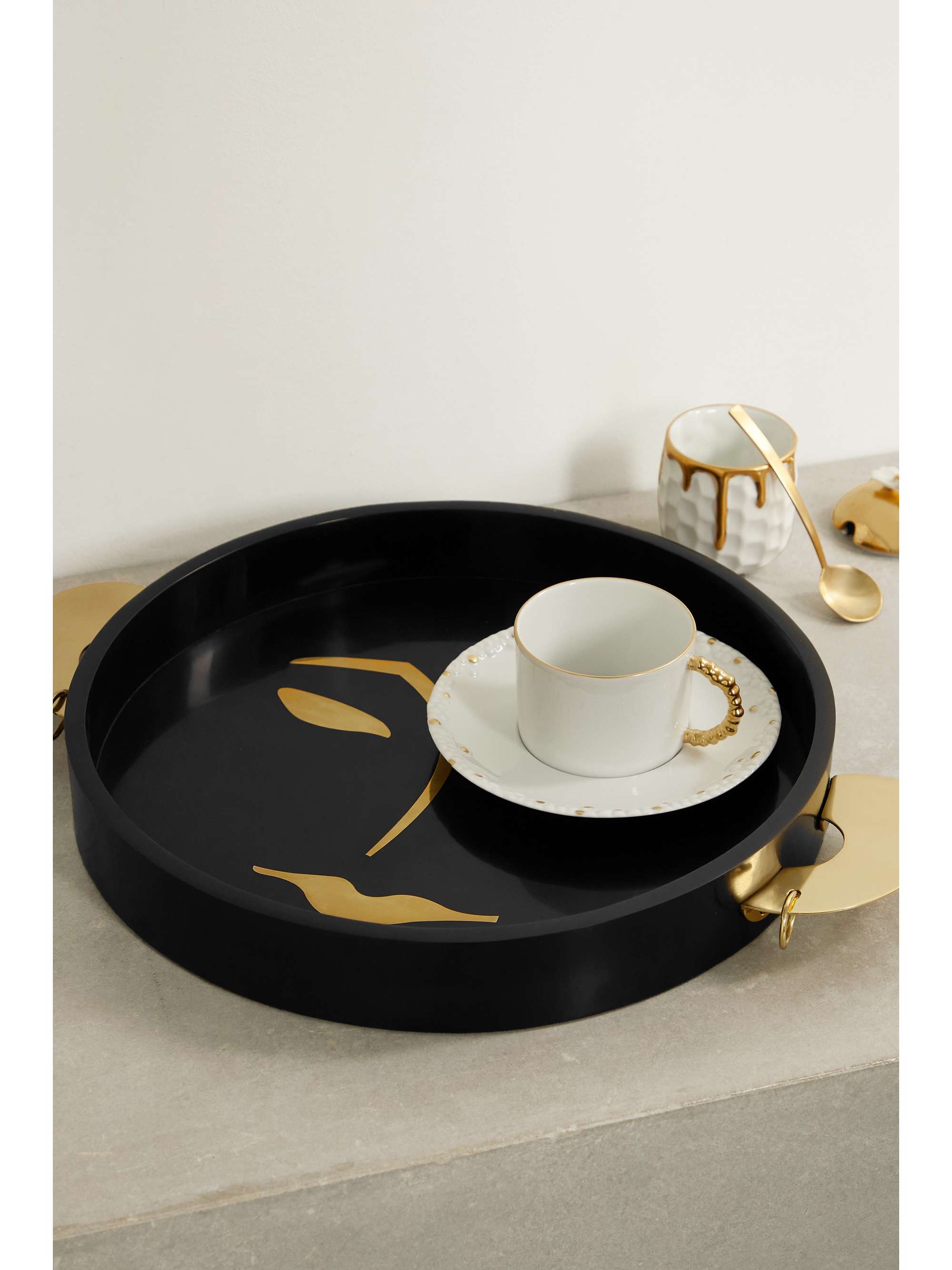L'OBJET + Kelly Behun Henri resin and brass tray