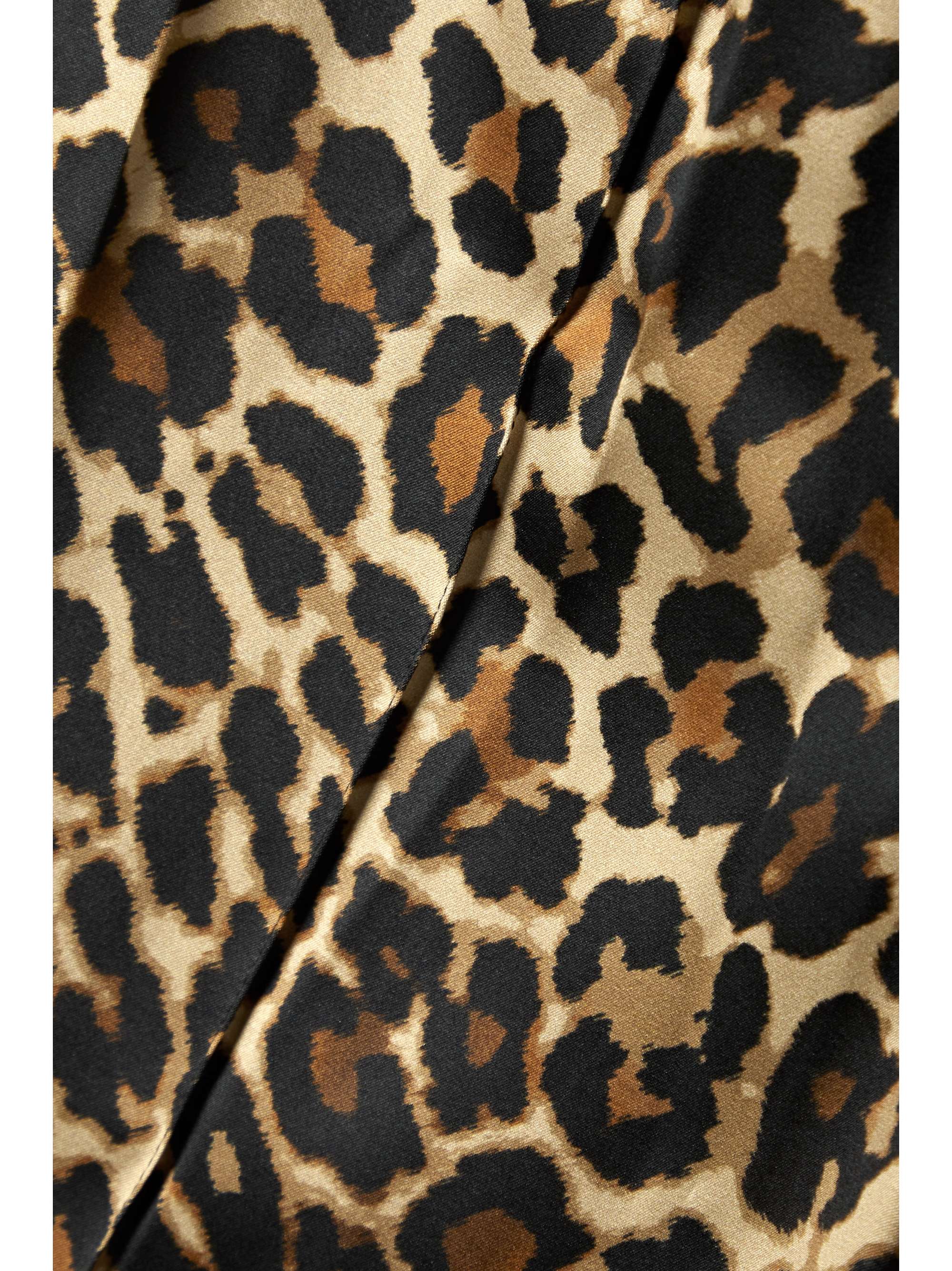 TOM FORD Velvet-trimmed leopard-print stretch-silk satin pants