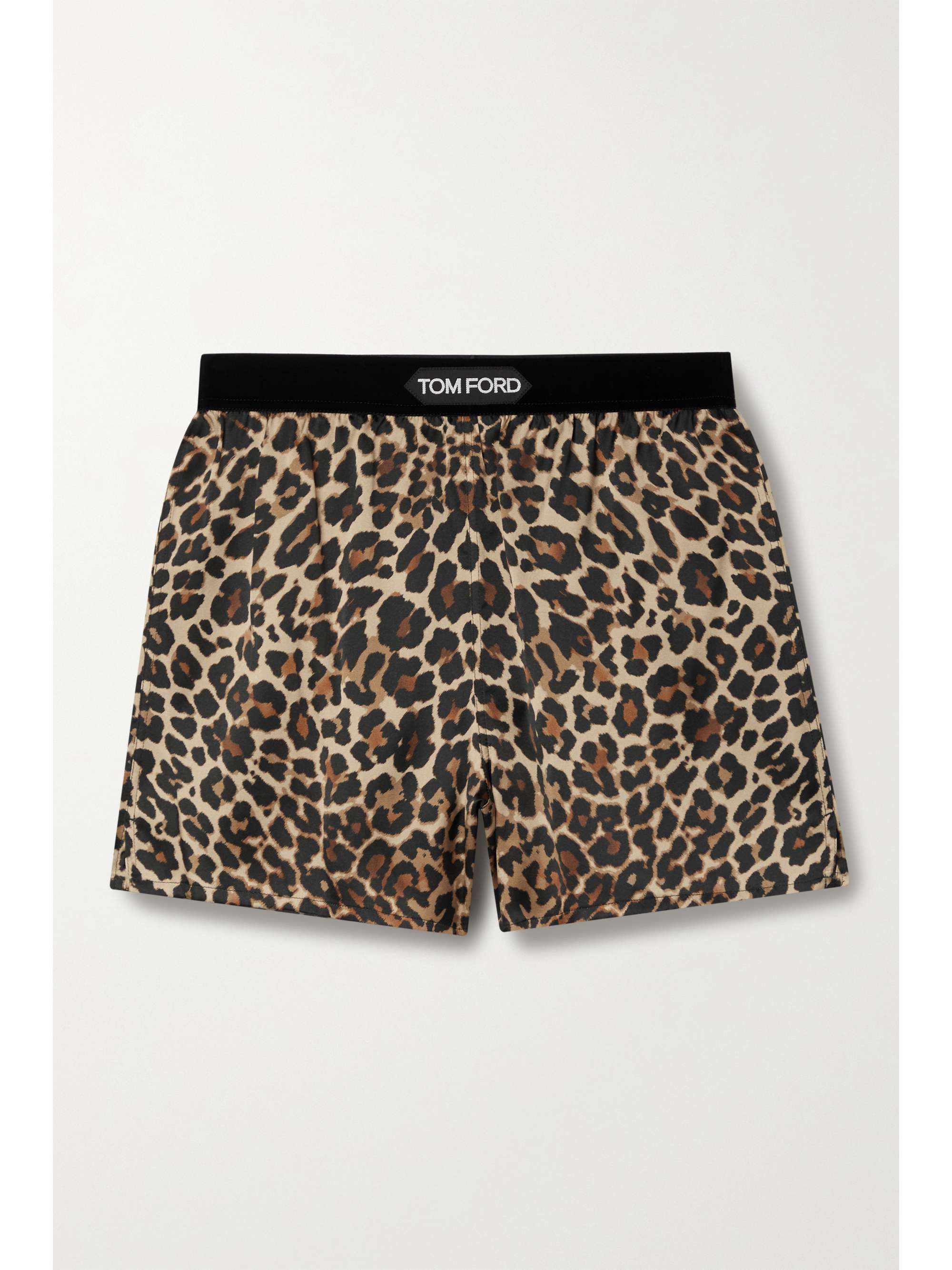 Leopard print Velvet-trimmed leopard 