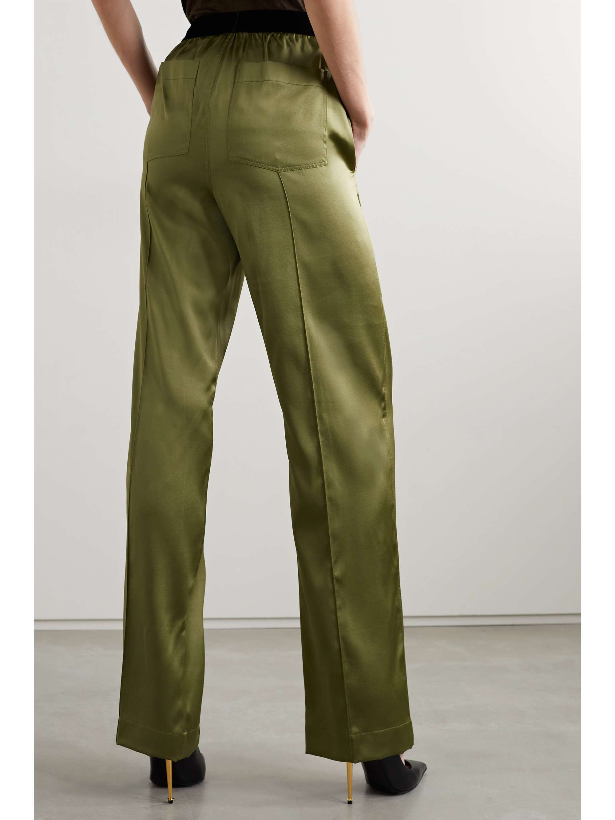 Lyocell-blend satin wide-leg pants 