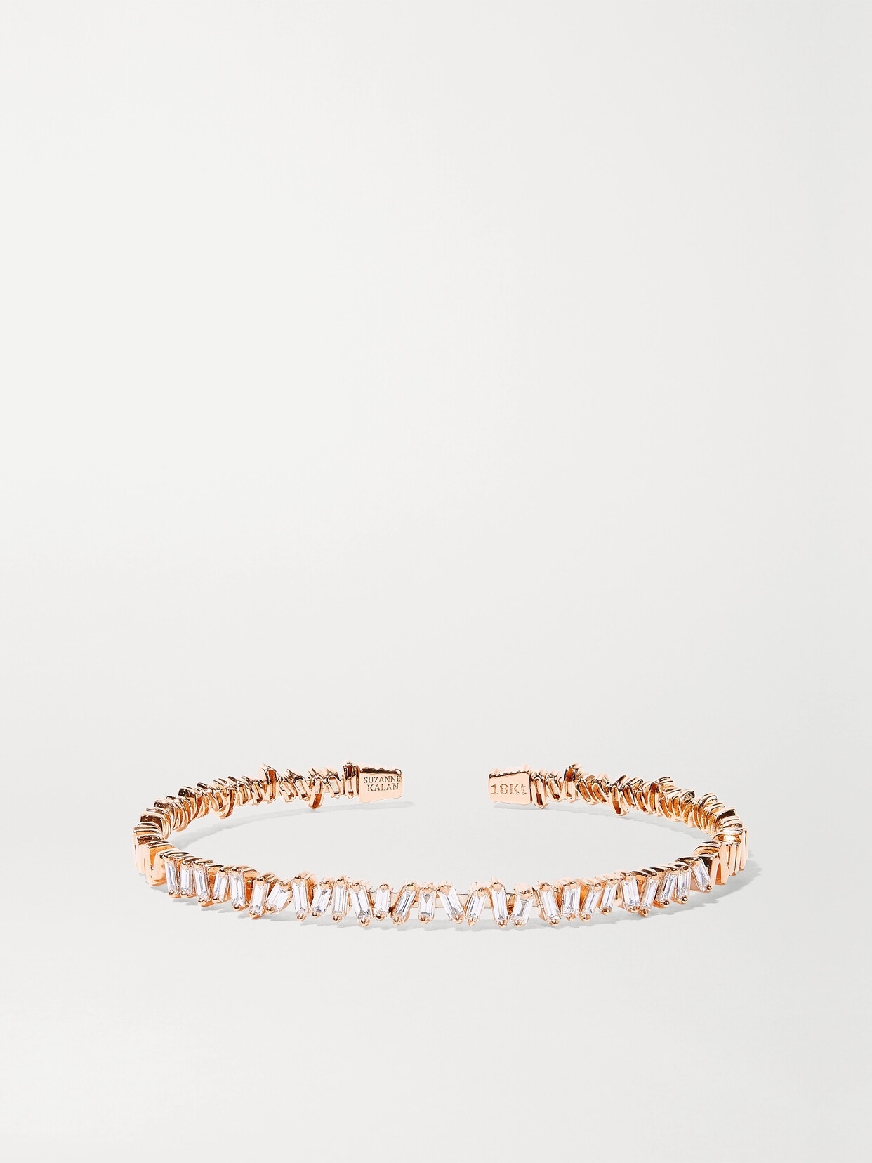Suzanne Kalan - 18-karat Rose Gold Diamond Cuff - One size