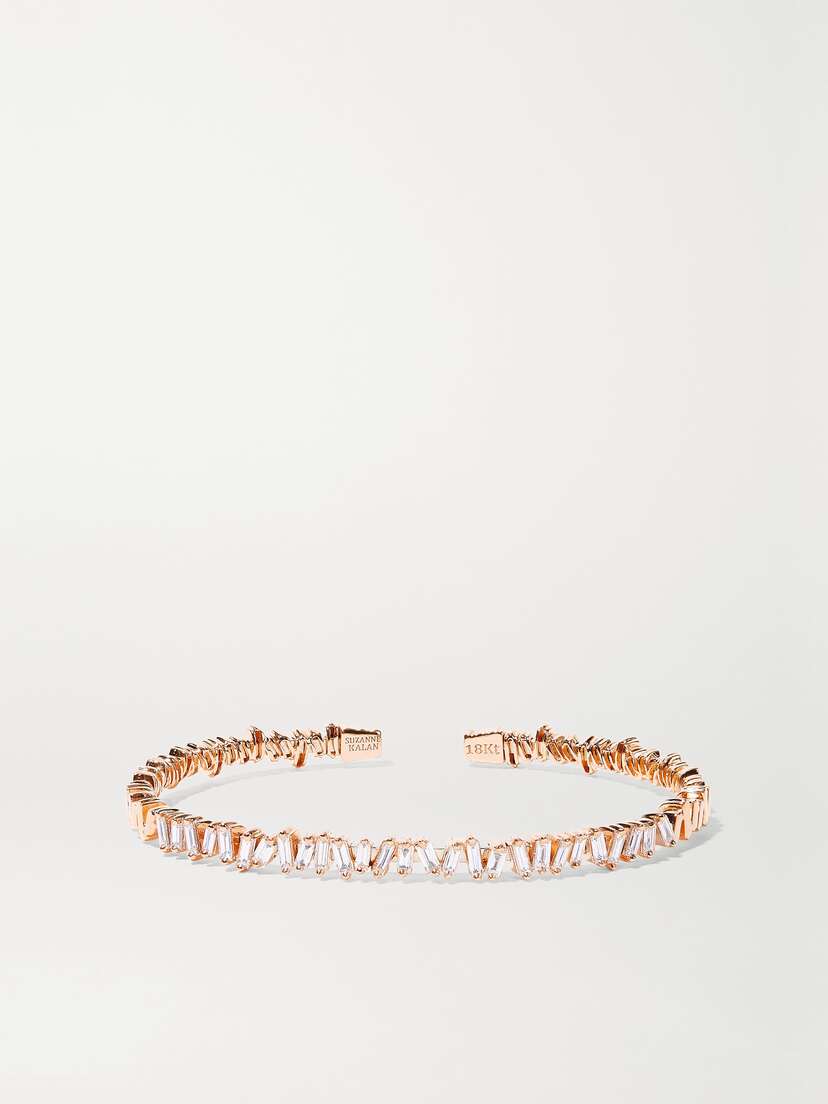 Suzanne Kalan 18-karat Rose Gold Diamond Cuff
